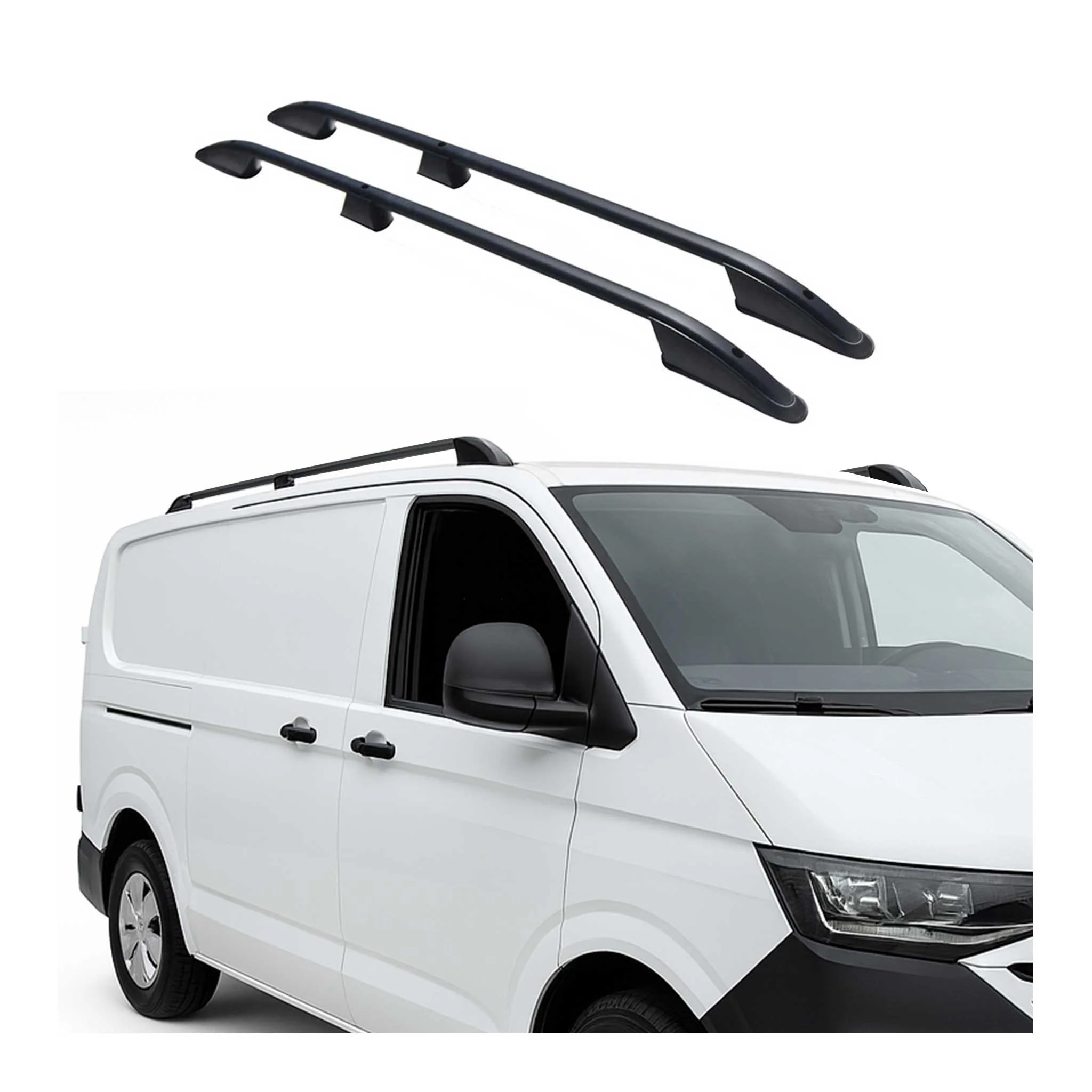 Dachreling für VW Transporter T7 2023-2026 L1 kurzer Aluminium Schwarz 2 tlg - Image 2