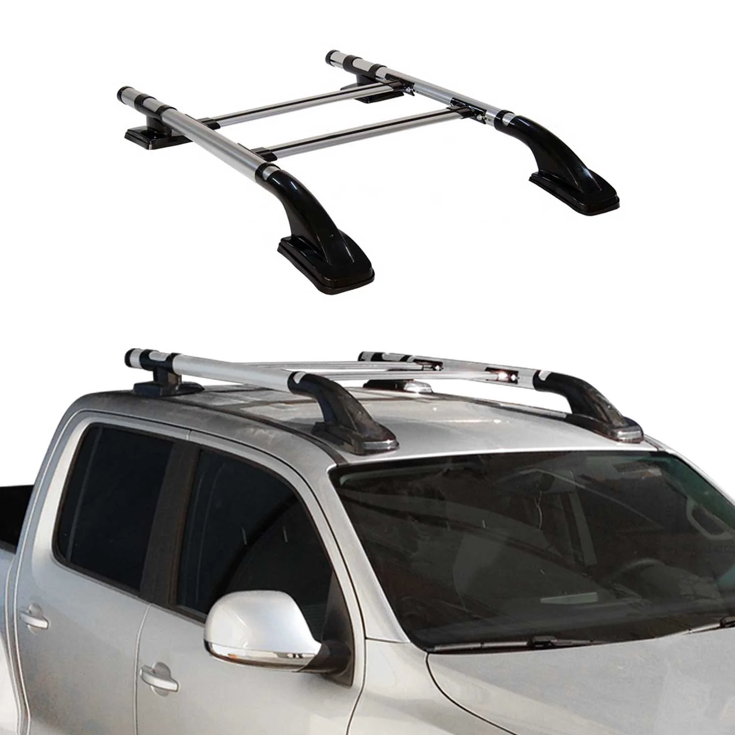 Dachreling & Dachträger Satz für Mazda BT-50 2007-2012 Alu Grau 4x - Image 2