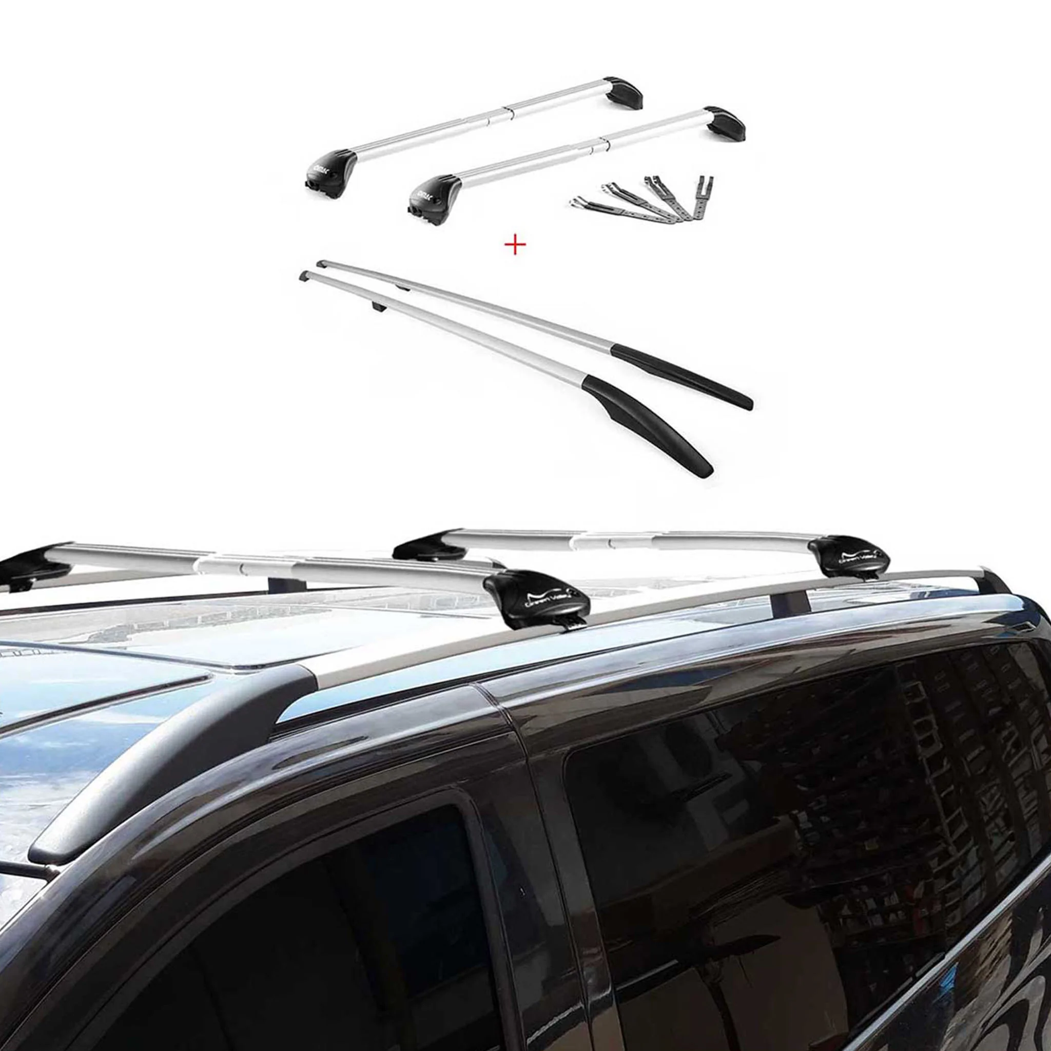 Dachreling + Dachträger Satz für Subaru XV 2012-2018 Langer Alu Silber - Image 5
