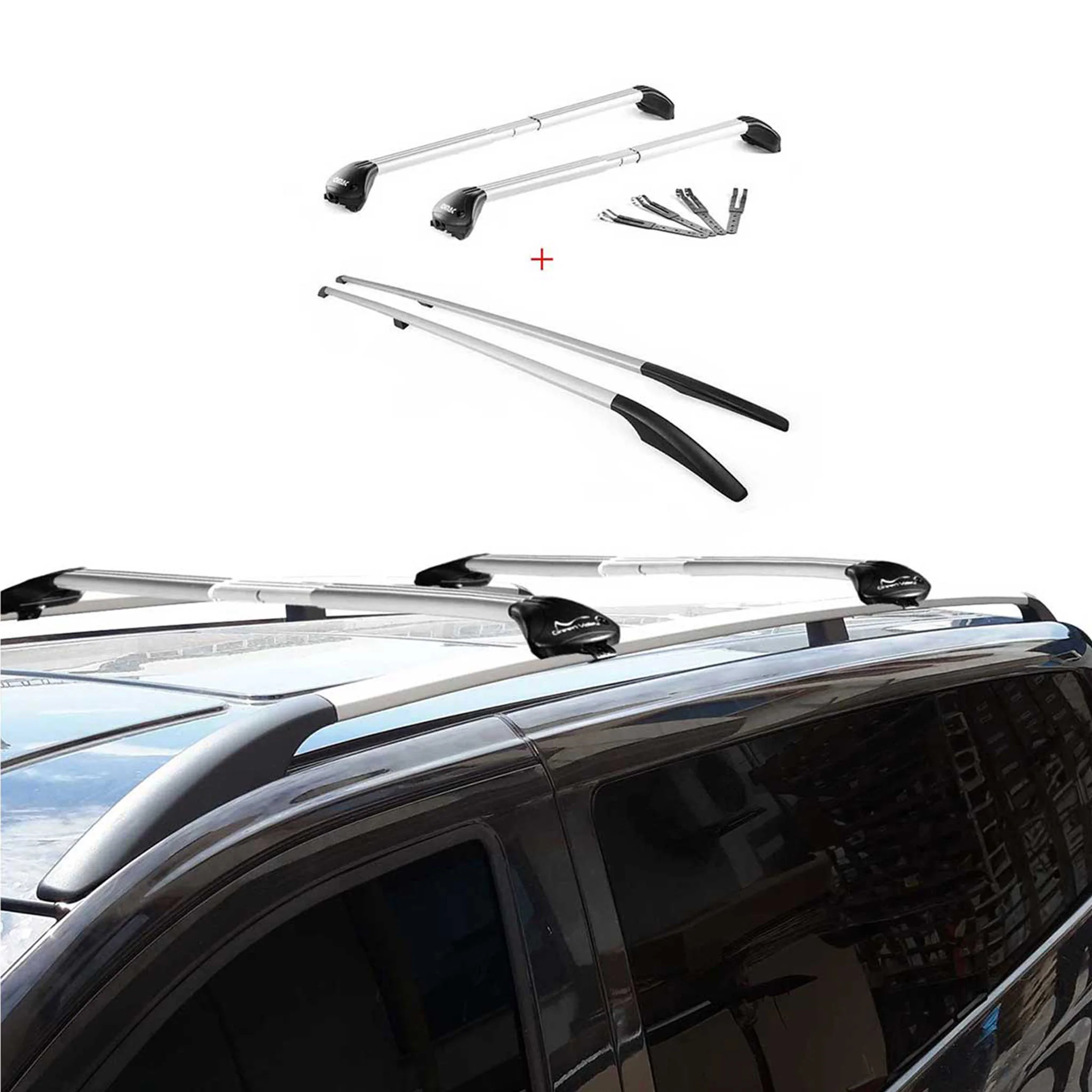 Dachreling + Dachträger Satz für VW Touareg 7L 2002-2010 Alu Silber - Image 5