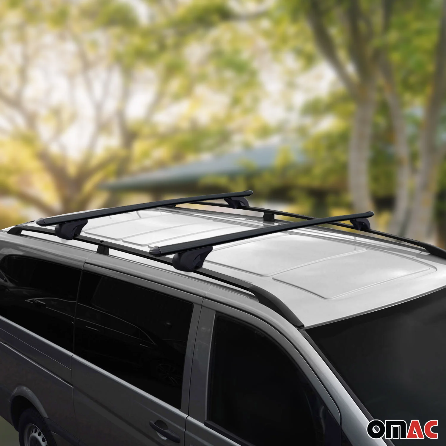 Dachreling + Dachträger SET für VW Caddy 2020-2026 Kurzer Aluminium Schwarz 4tlg - Image 2