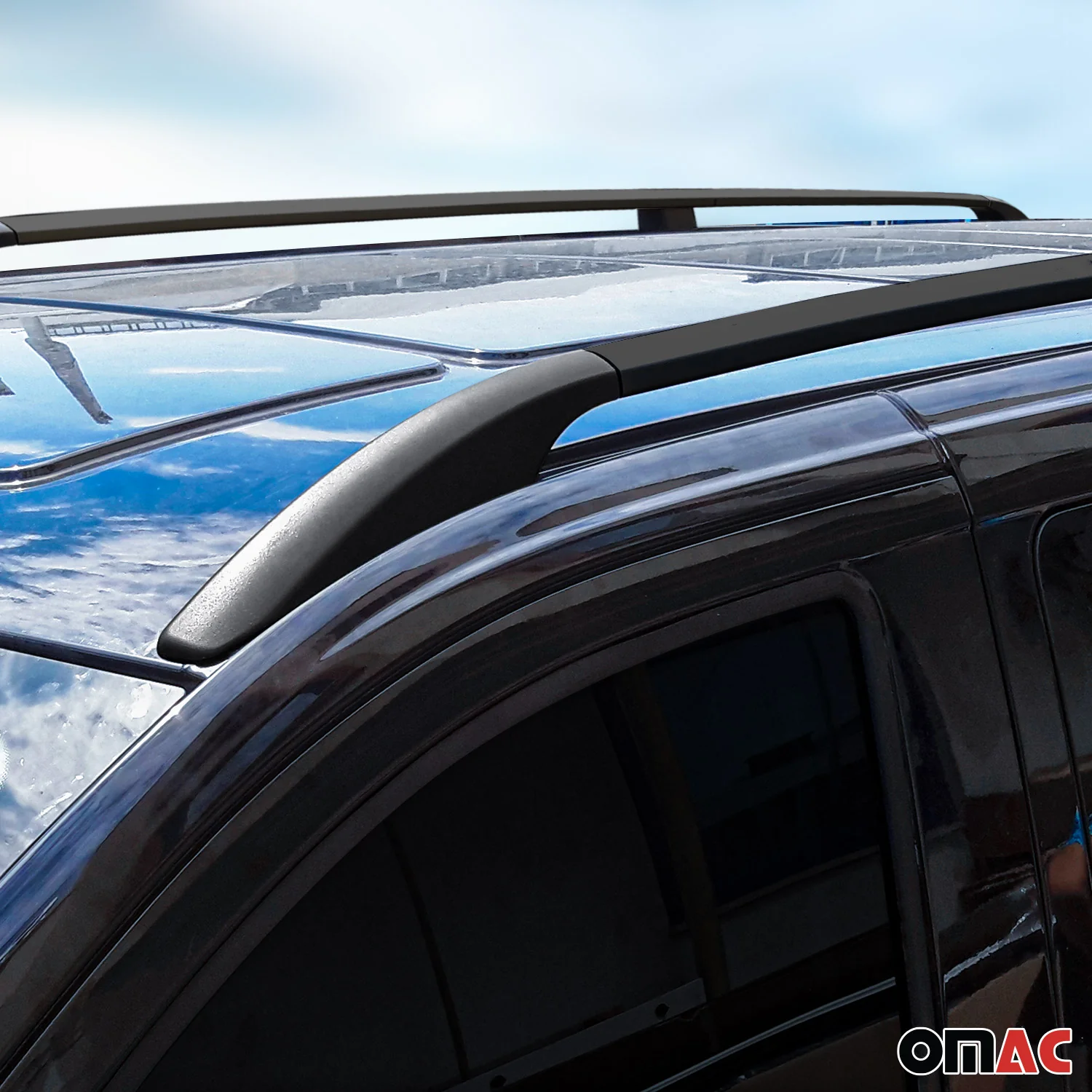 Dachreling + Dachträger SET für VW Caddy 2020-2026 Kurzer Aluminium Schwarz 4tlg - Image 7