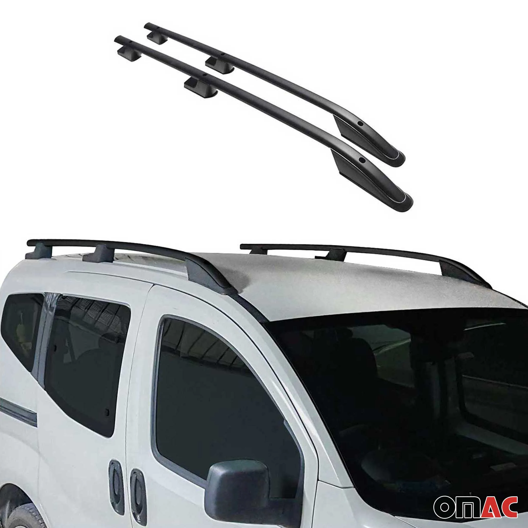 Dachreling für Citroen Nemo / Fiat Fiorino / Peugeot Bipper 2008-22 Schwarz Alu - Image 2