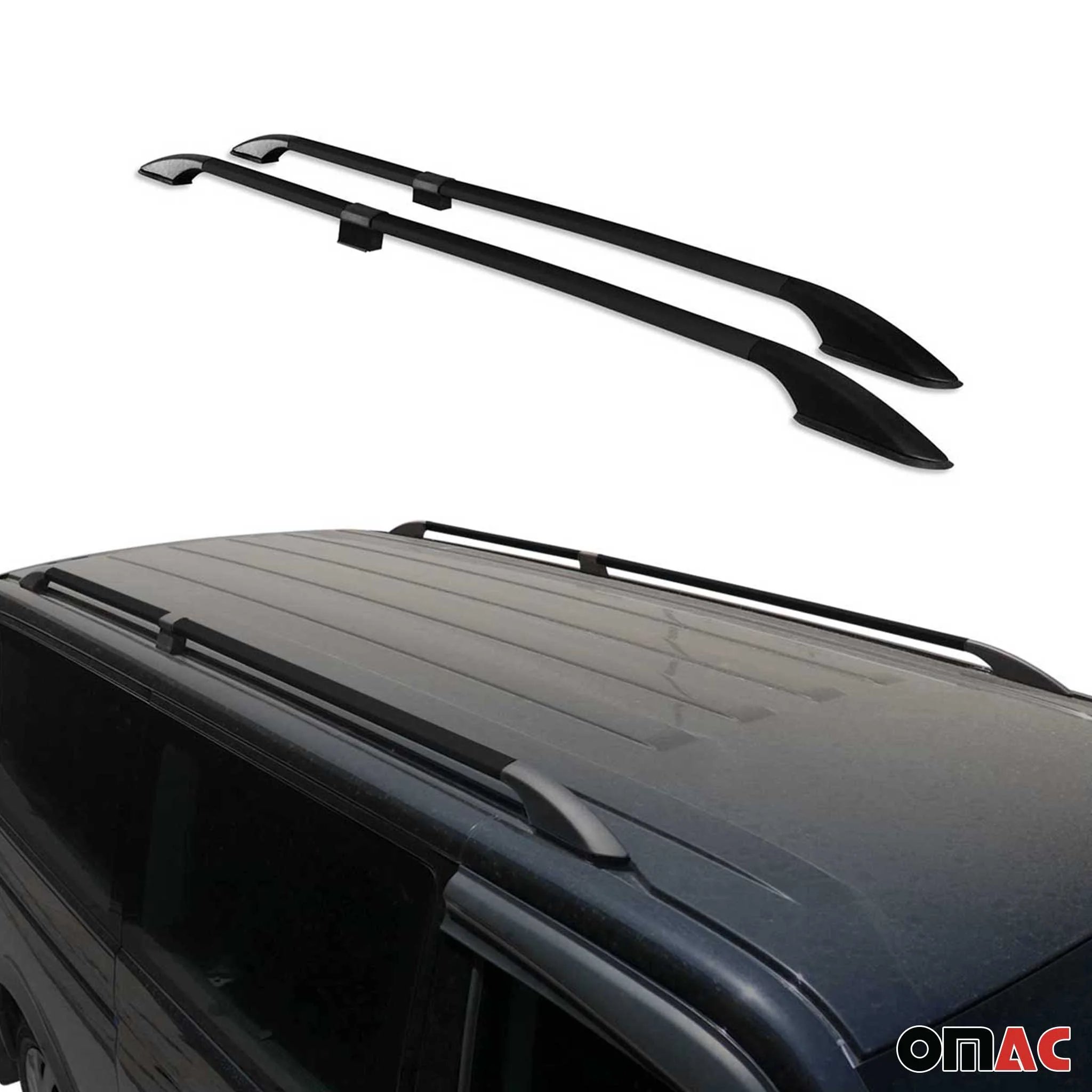 Dachreling Relingträger Alu für Fiat Talento 2016-2021 Langer L2 Alu Schwarz - Image 5