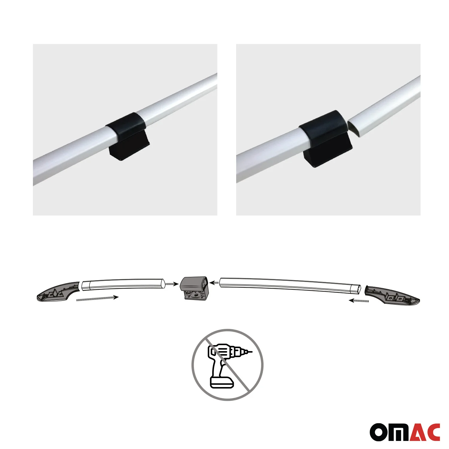 Dachreling Alu für Ford Transit Connect 2013-2024 Langer L2 Alu Grau - Image 4