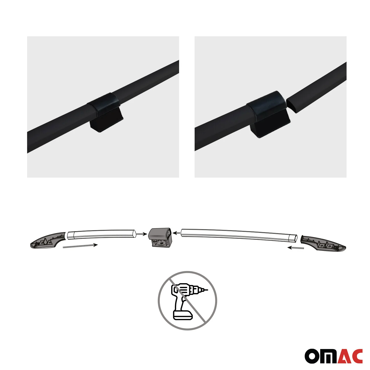 Dachreling für Mercedes Vito W639 W447 2003-2023 L2 Langer Radstand Alu Schwarz - Image 4
