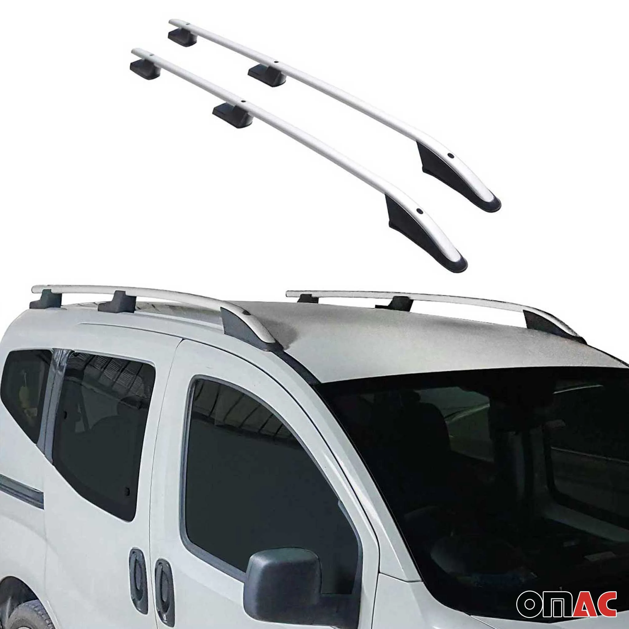 Aluminium Dachreling Querträger für Fiat Doblo 2010-2021 L1 Kurzer Silber 2x - Image 5