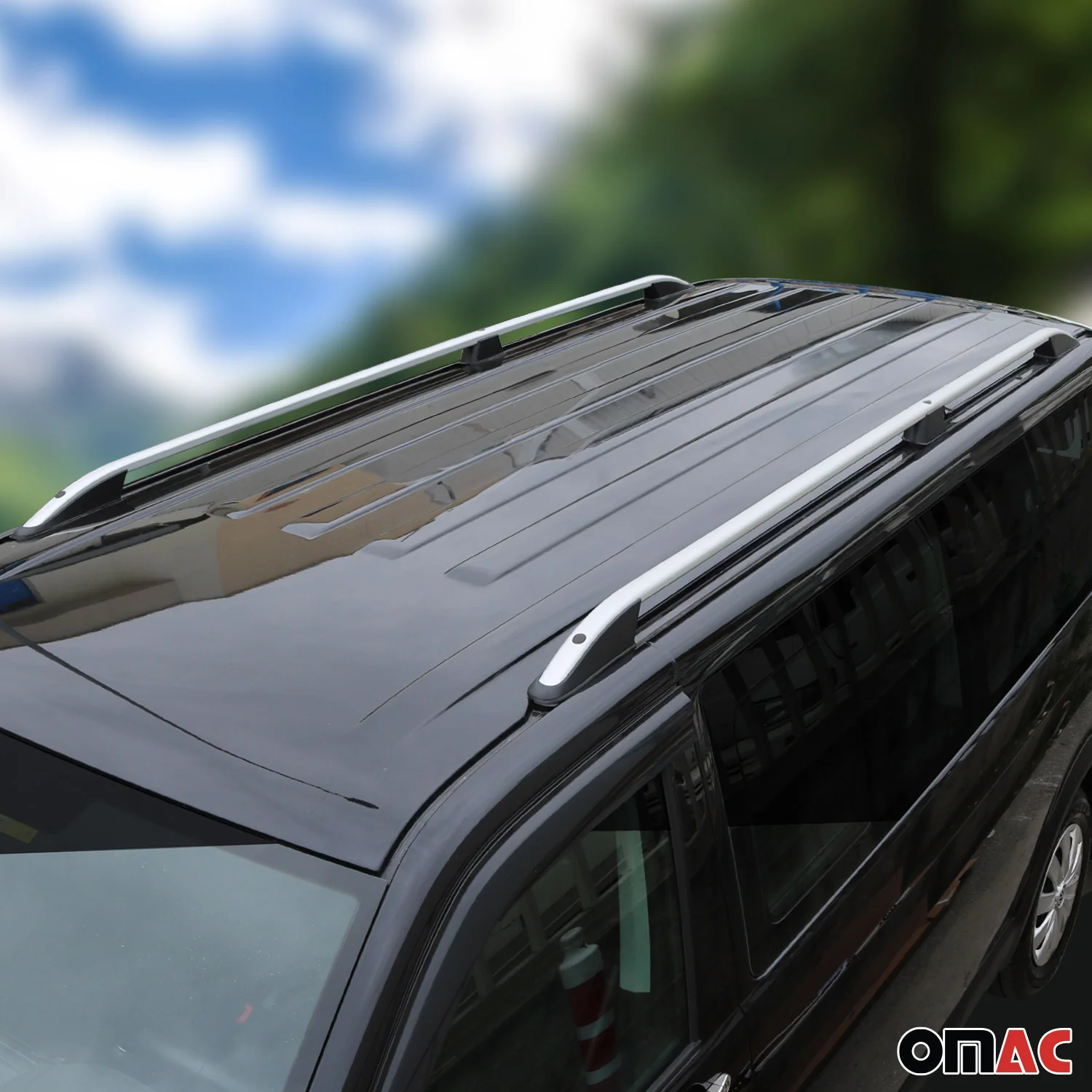 Dachreling Dachgepäckträger für VW Caddy 2020-2026 Kurzer Aluminium Silber 2tlg - Image 2