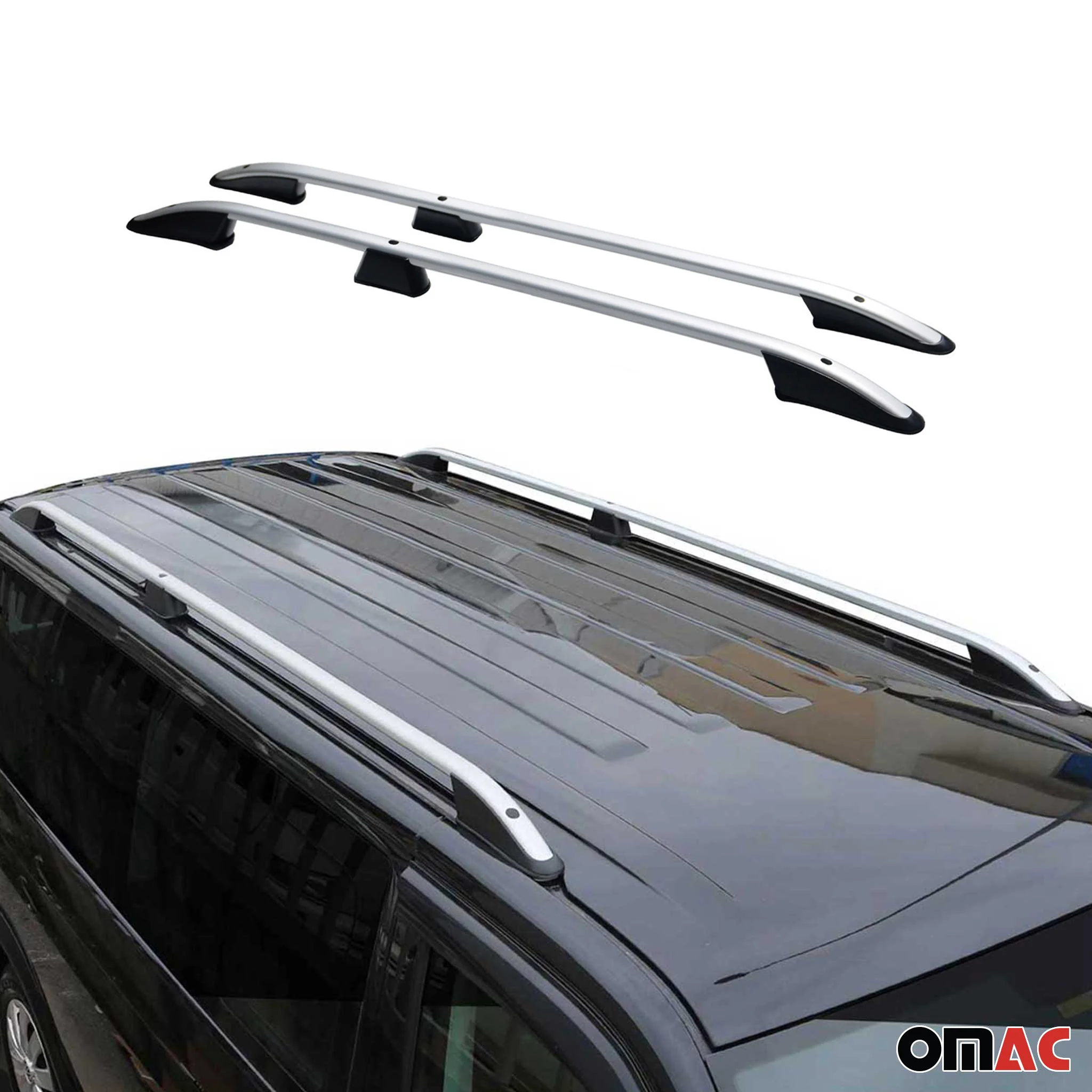 Dachreling Dachgepäckträger für VW Caddy 2020-2026 Kurzer Aluminium Silber 2tlg - Image 5