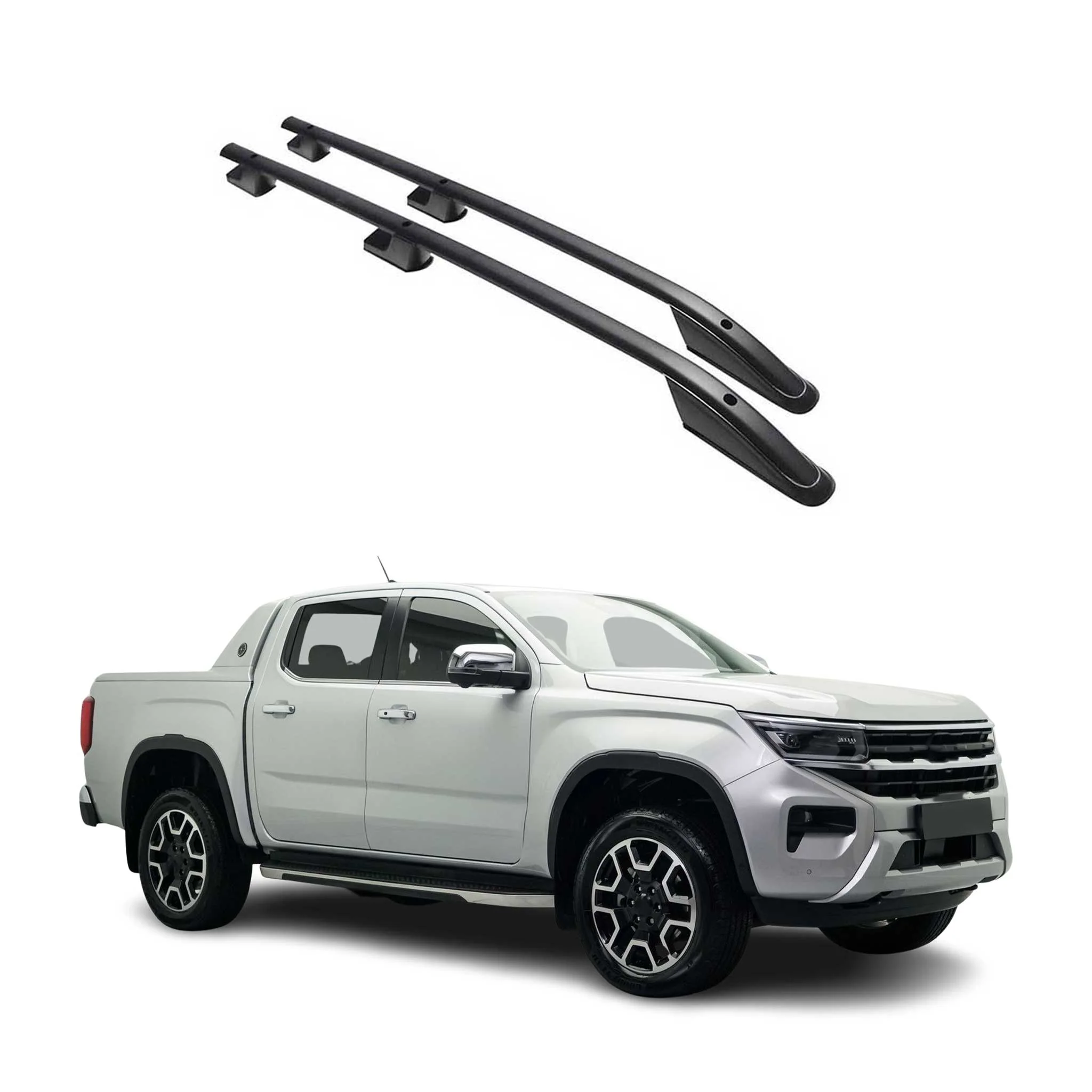 Dachreling Relingträger Aluminium für VW Amarok NF 2023-2026 Alu Schwarz