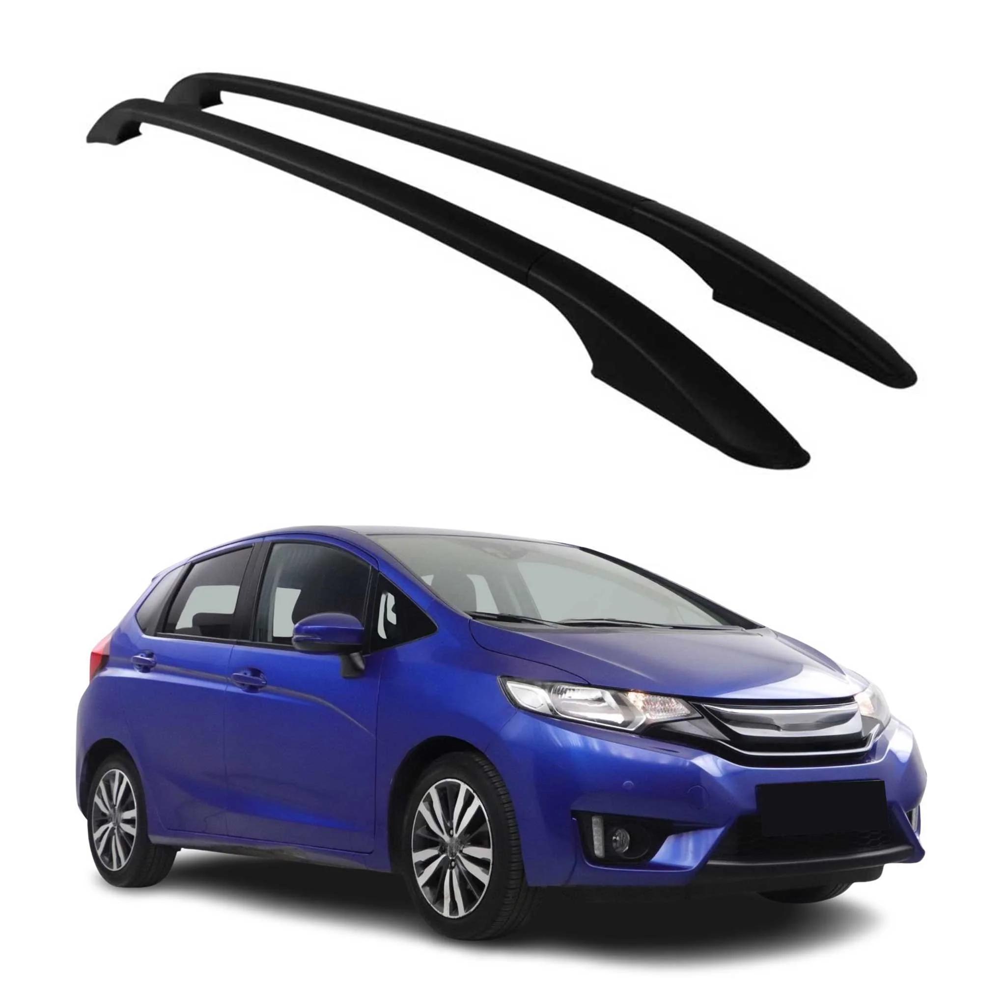 Dachreling Relingträger für Honda Jazz 2020-2026 5-Tür Aluminium Schwarz 2x