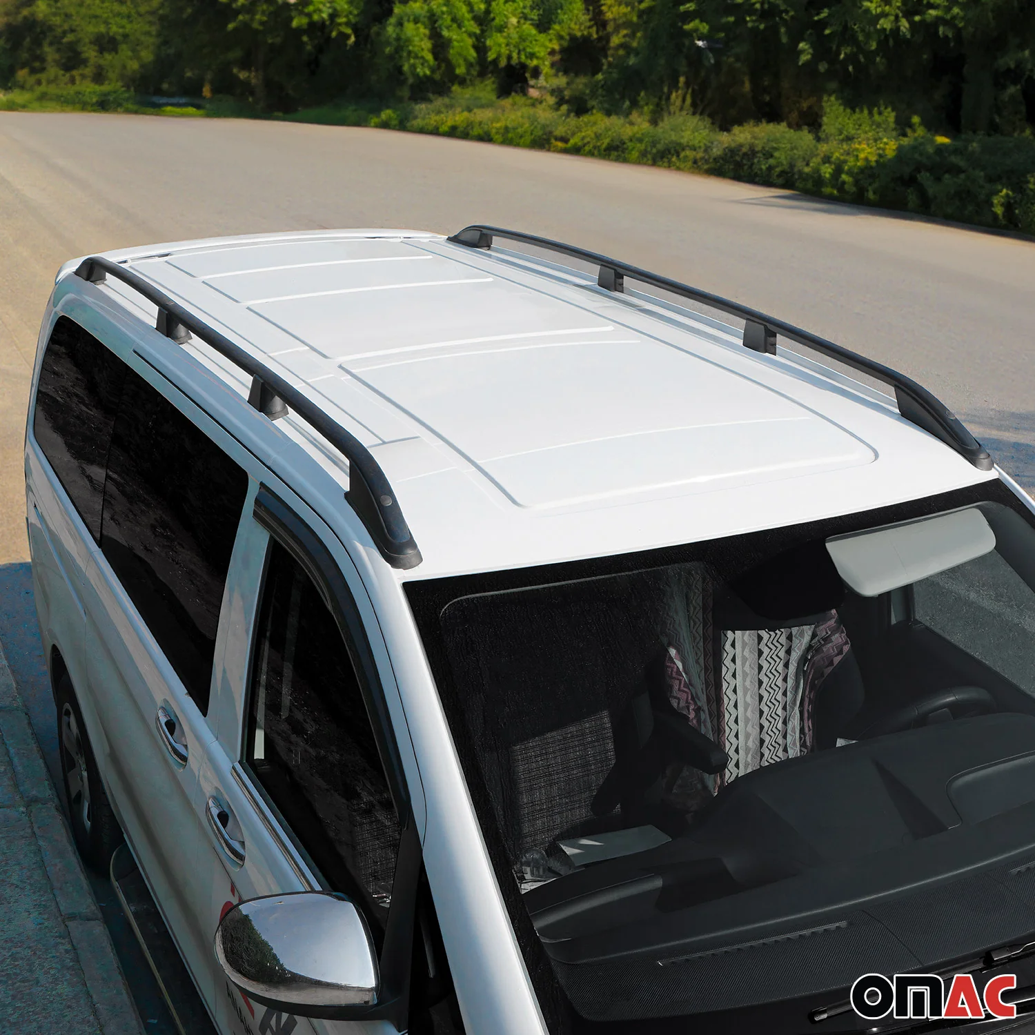 Dachreling Dachgepäckträger für VW Caddy 2020-2026 L2 Länger Alu Schwarz 2x - Image 2