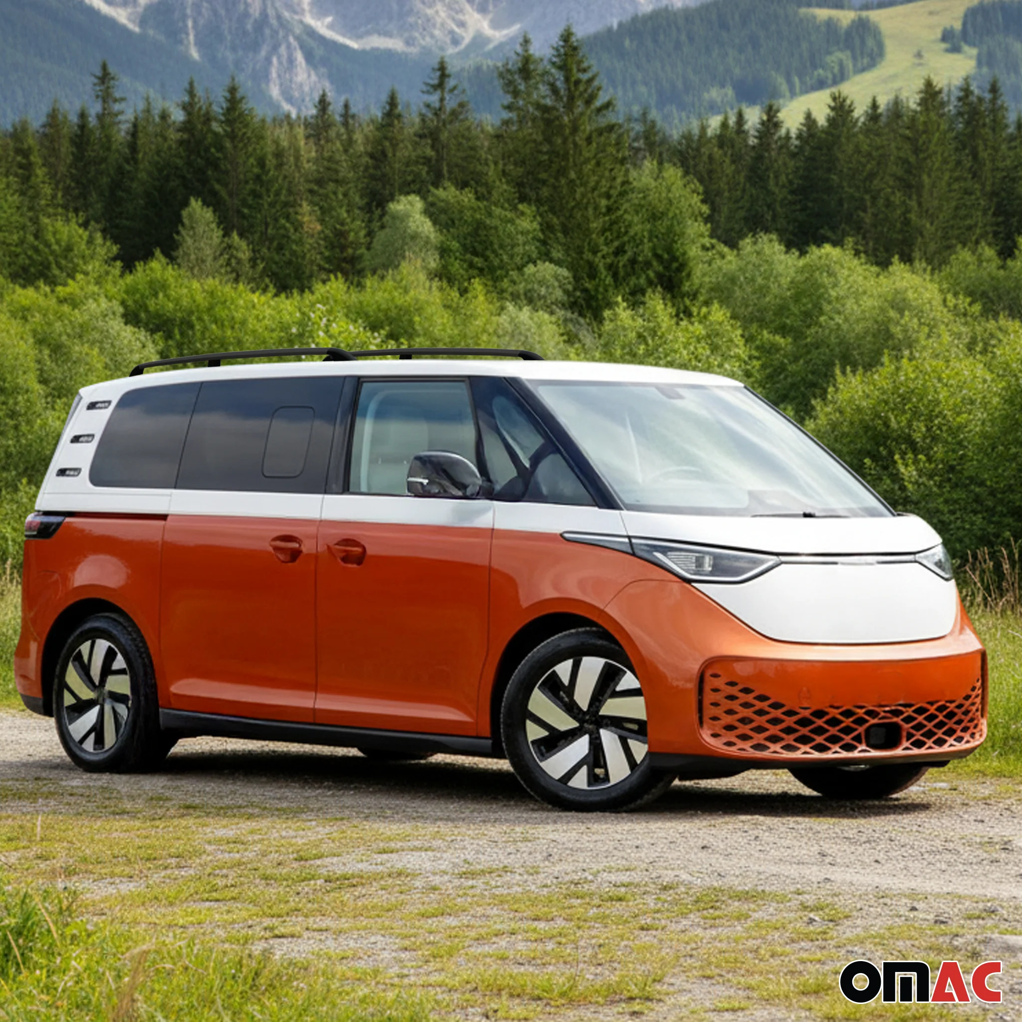 Dachreling Relingträger für VW ID.Buzz 2022-26 L1 kurzer Gepackträge Schwarz 2x - Image 2