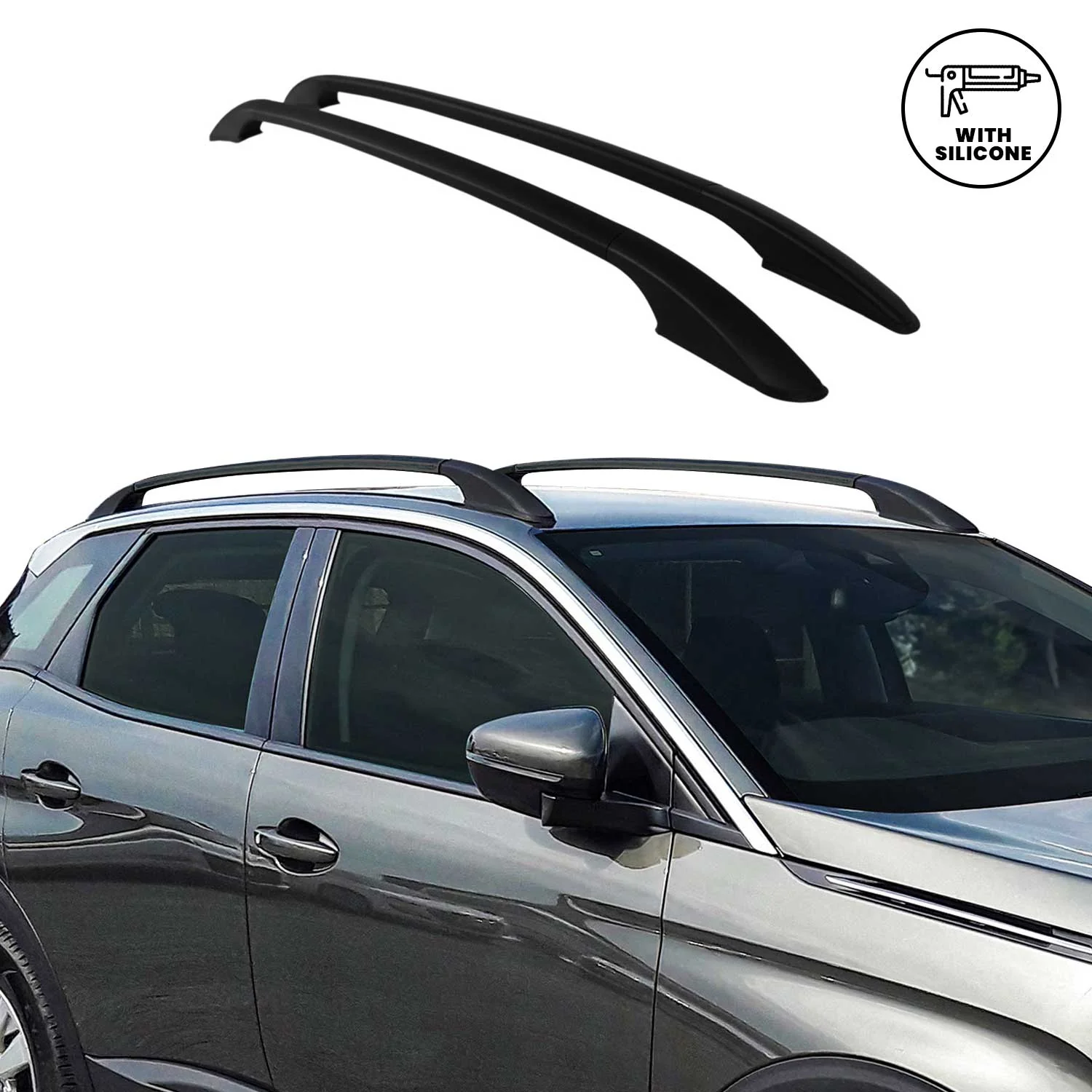 Dachreling Relingträger für VW Polo V 2009-2017 5-Tür Aluminium Schwarz 2x - Image 5