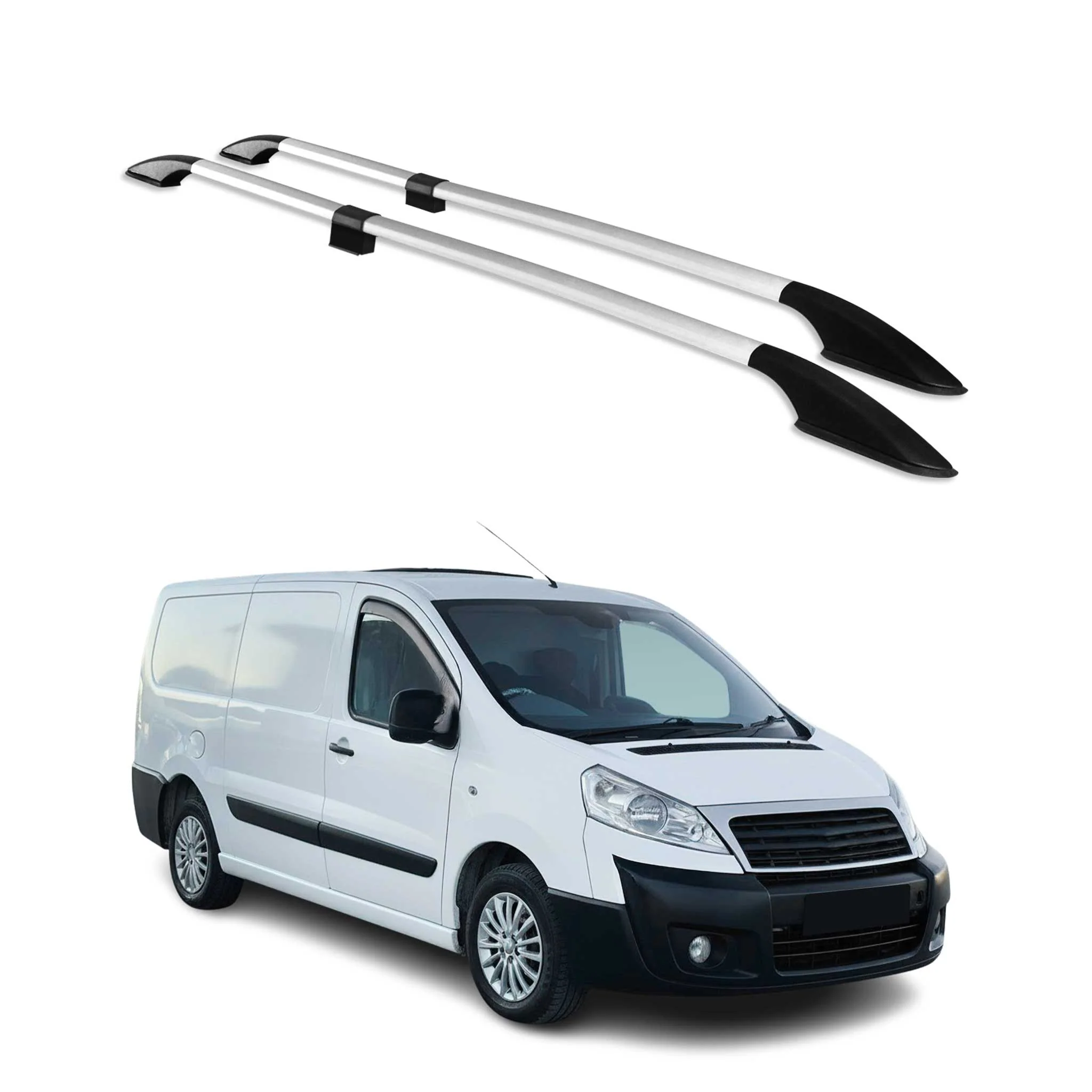 Dachreling Dachgepäckträger für Fiat Scudo 2007-2016 L2 Mitte RS Alu Grau