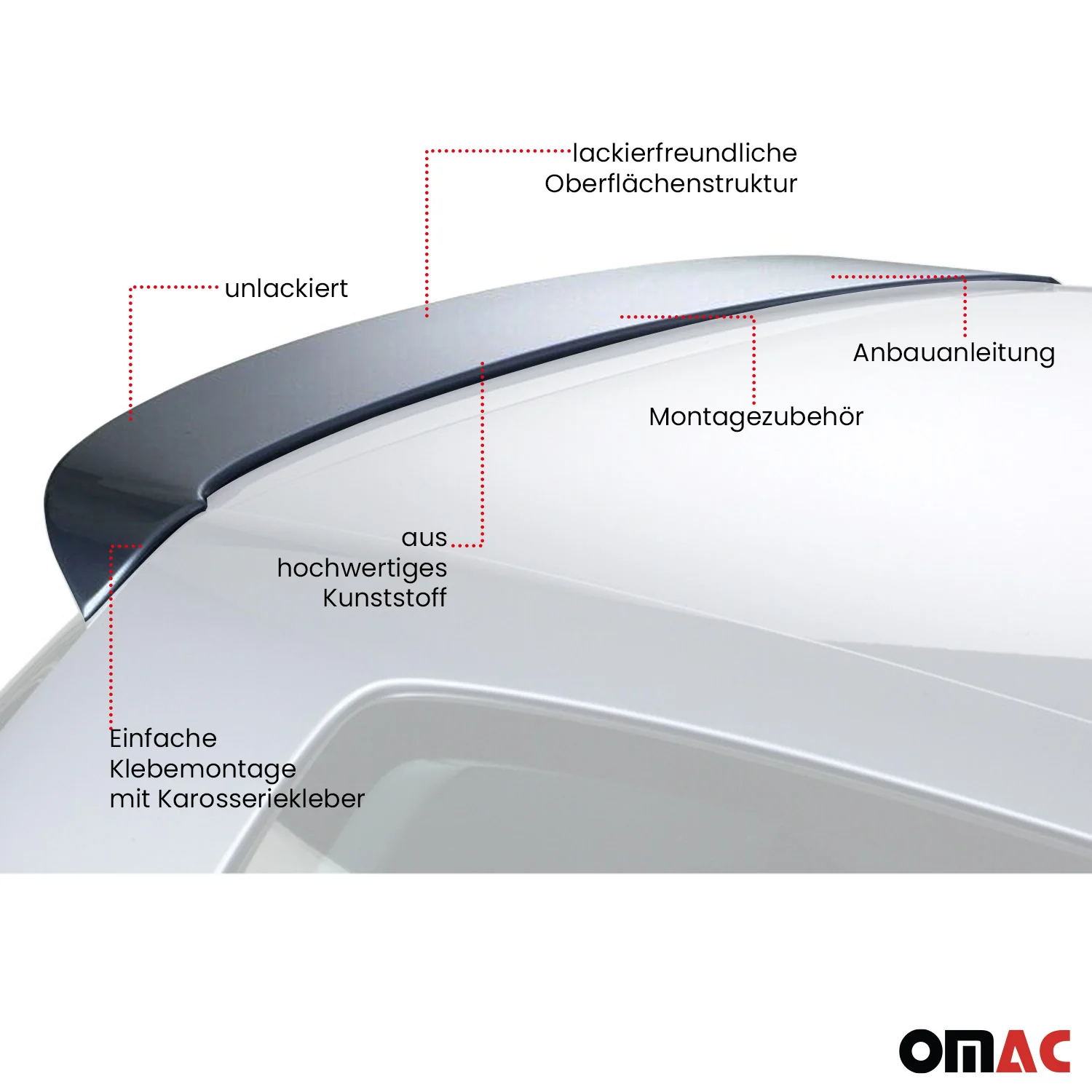 RDX Dachspoiler Spoiler für VW Golf VI 3 5 trg 2008-2012 Unlackiert - Image 3