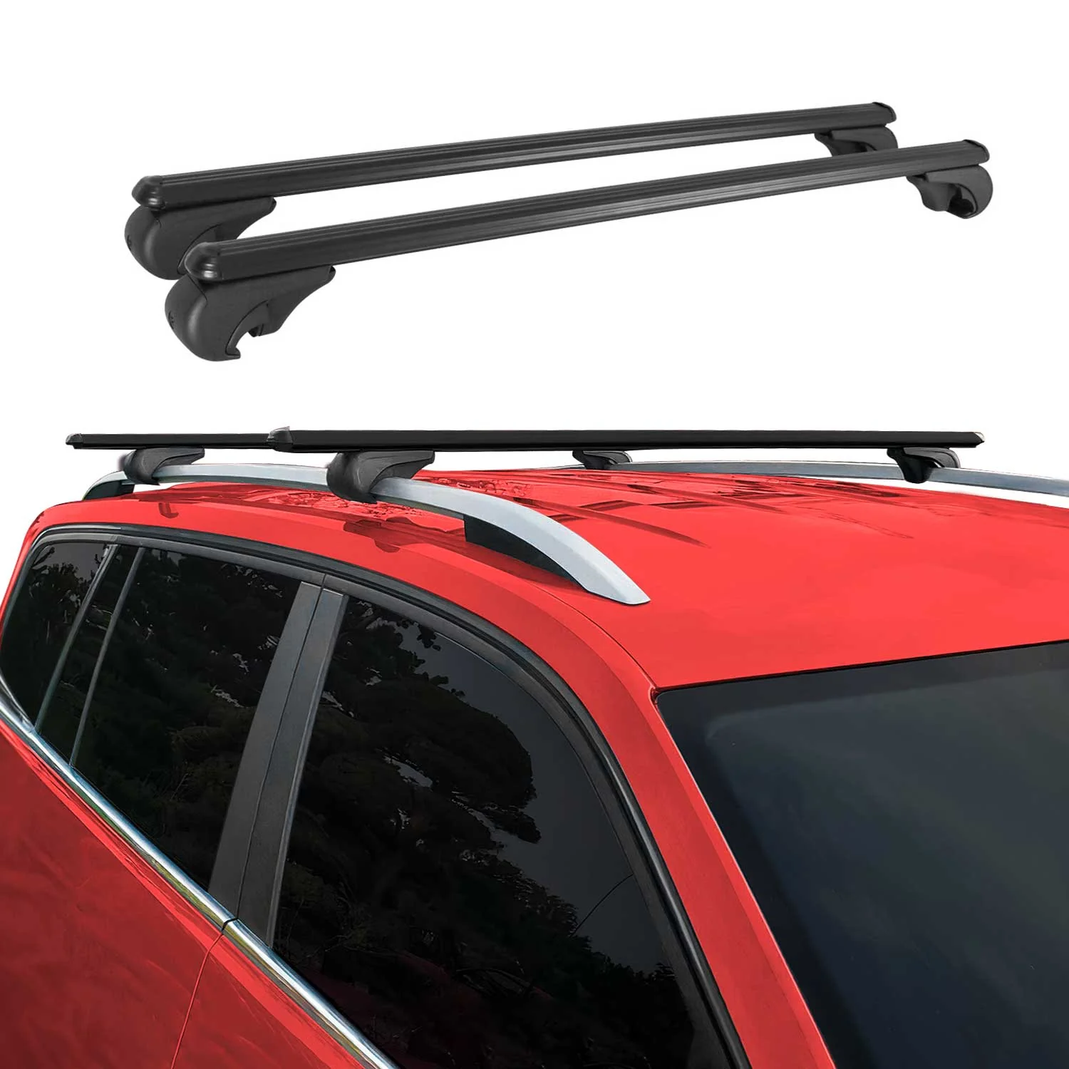 Dachträger Grundtäger für Alfa Romeo Tonale 2022-2026 75kg Alu Schwarz 2 tlg - Image 2