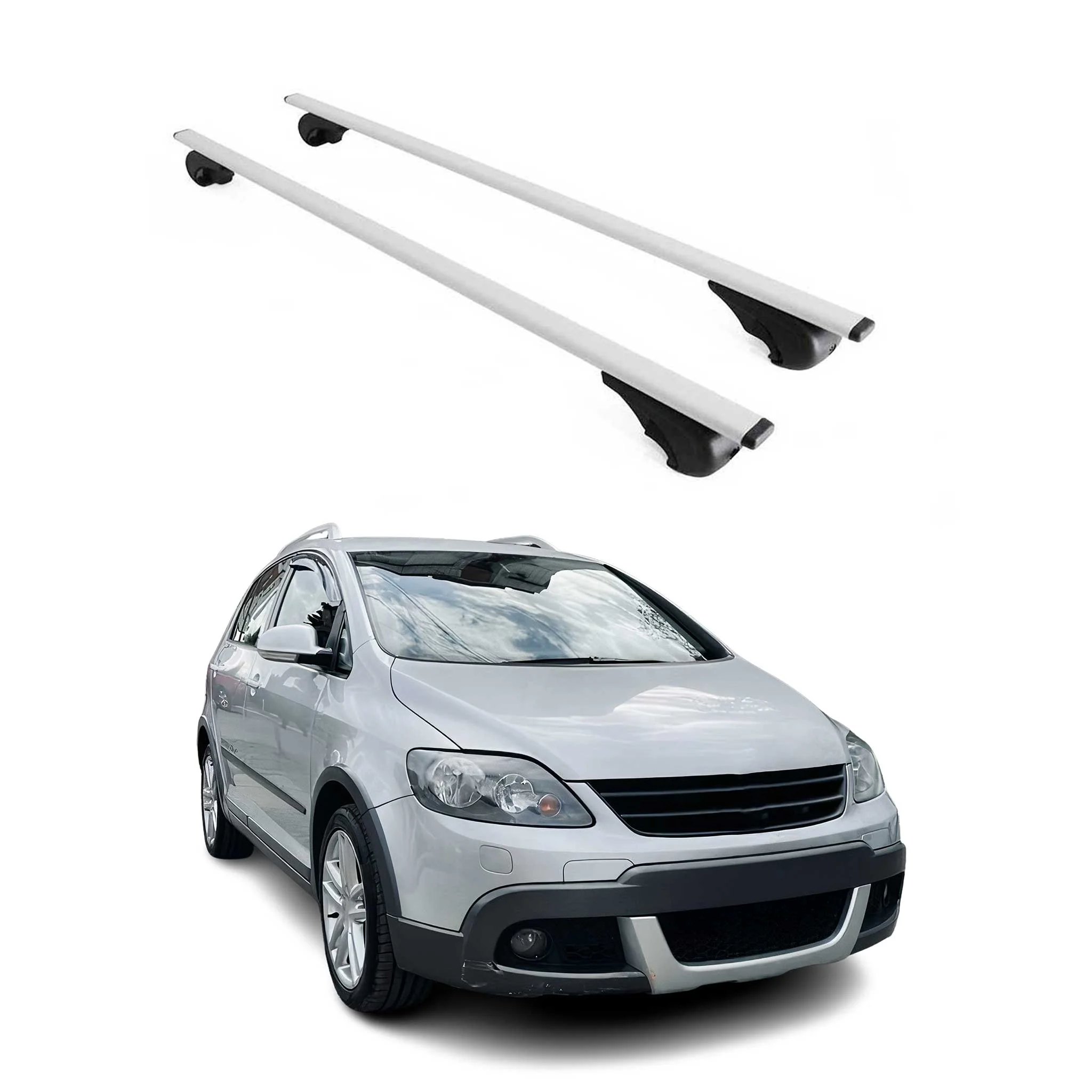 Dachträger Grundtäger für VW Golf Schrägheck 2003-2008 75kg Metall Silber 2 tlg