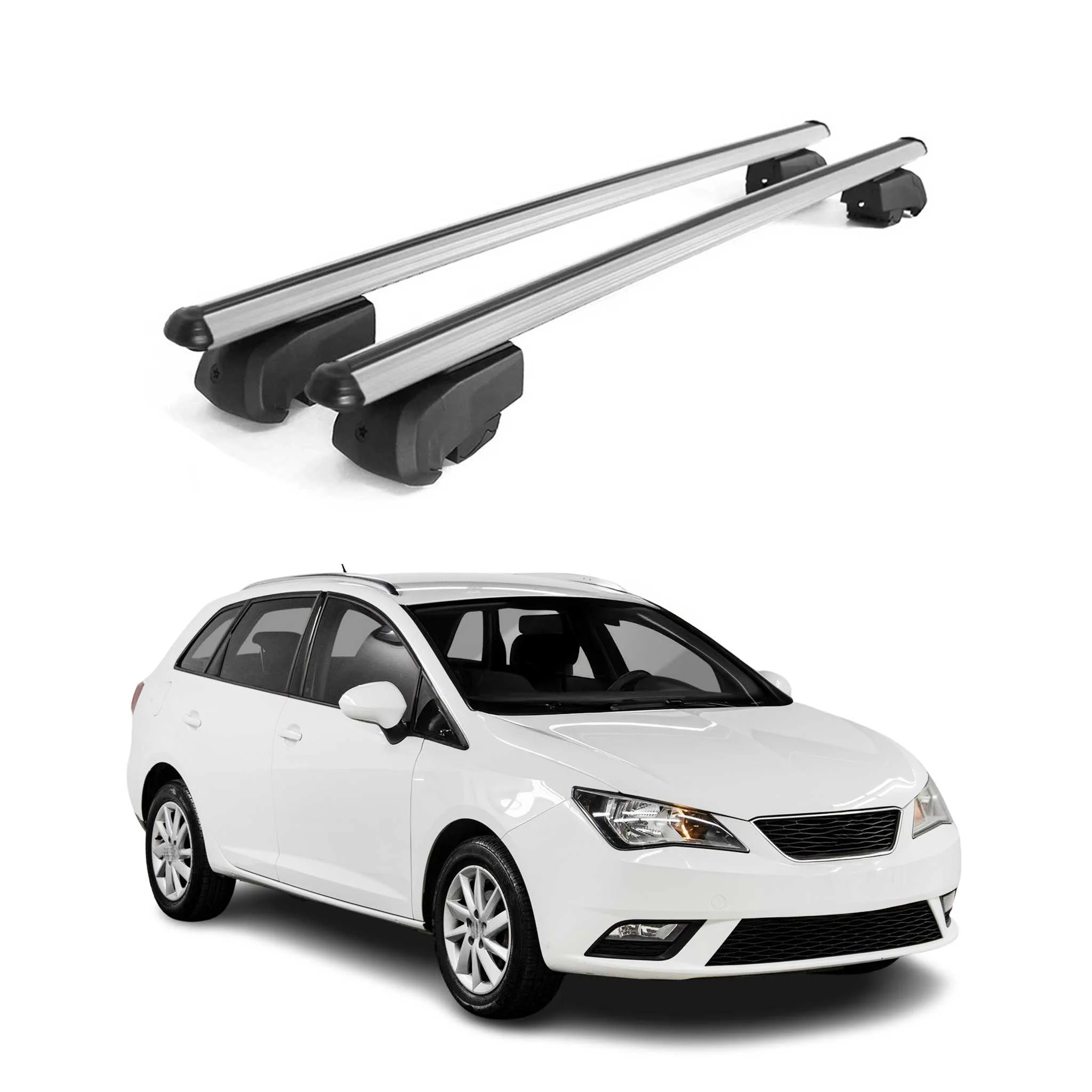 Dachträger Grundtäger für Seat Ibiza mk4 Sport Tourer 2010-2017 75kg Alu Grau 2x