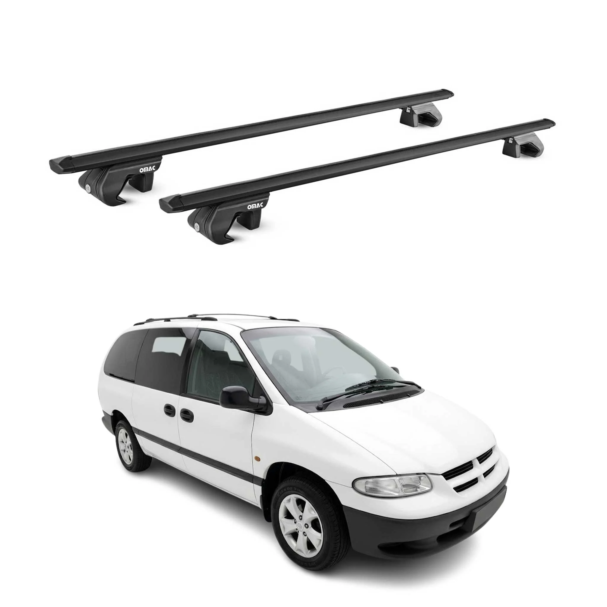 Dachträger für Chrysler Voyager 1996-2000 100kg Aluminium Silber 2x ABE