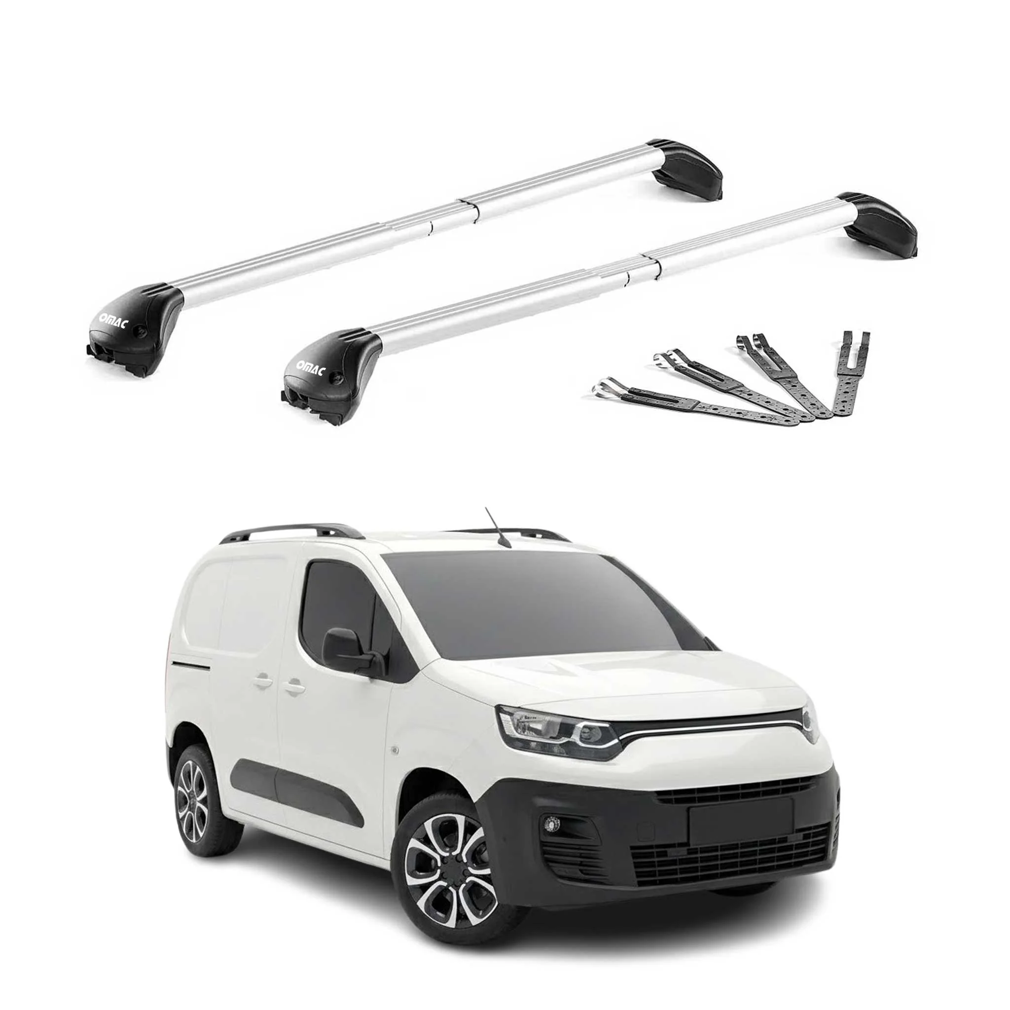 Dachträger für Fiat Doblo 2022-2026 100kg Aluminium Silber 2x ABE