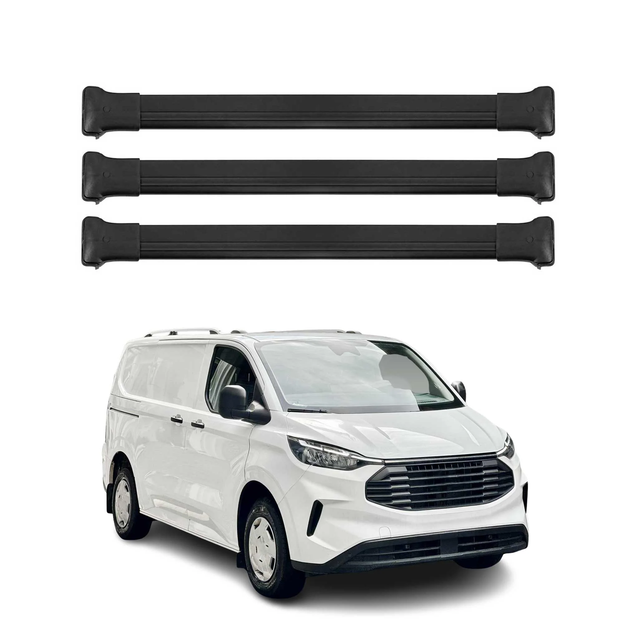 Dachträger für Ford Transit Custom / Tourneo Custom 2023-2026 Alu Schwarz 3x