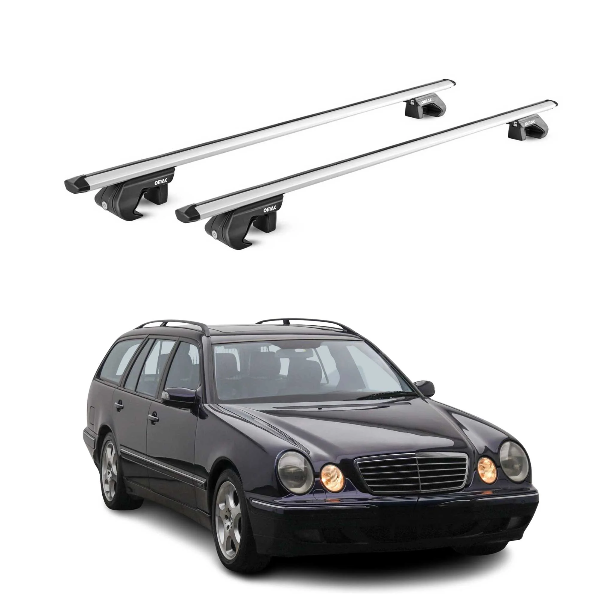 Dachträger für Mercedes E Klasse S210 S211 T-Modell 1996-2009 90kg Alu ABE Grau