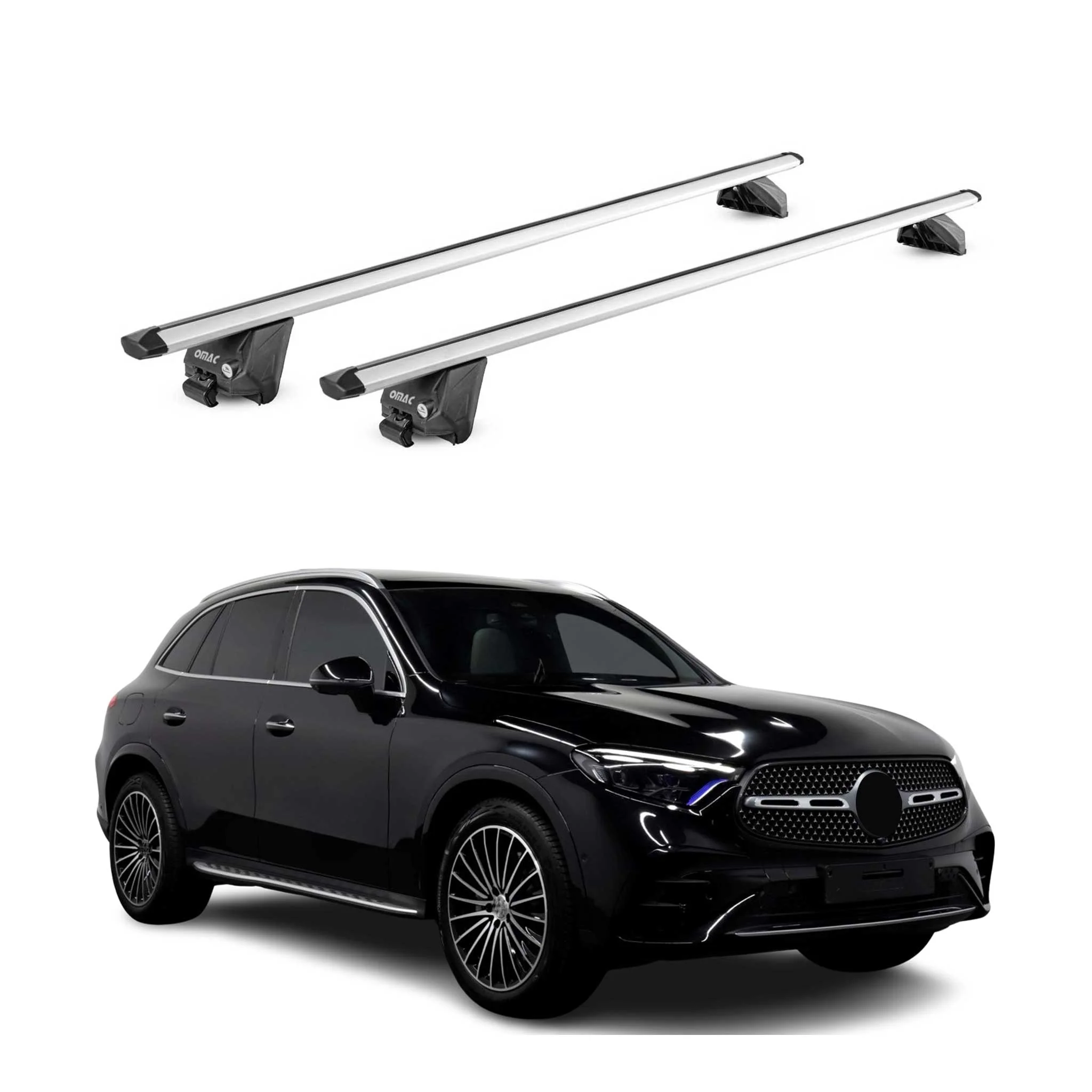 Dachträger für Mercedes GLC X254 2022-2026 100kg Aluminium Silber 2x ABE