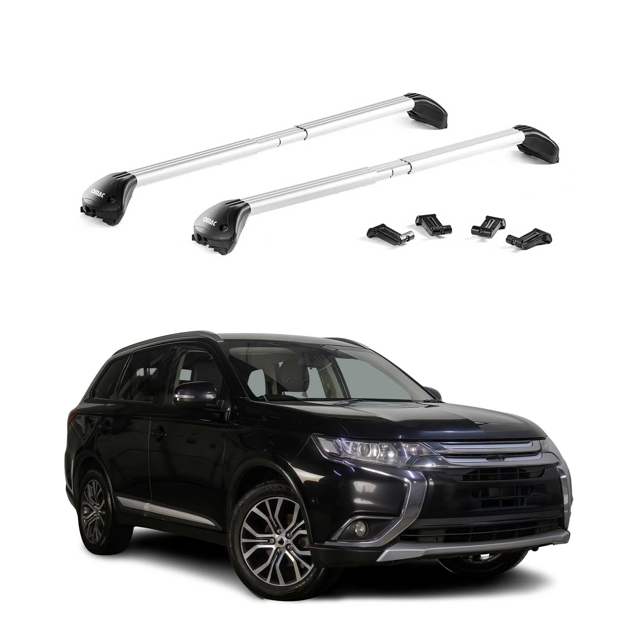 Dachträger für Mitsubishi Outlander III 2013-2021 100kg Alu Silber 2 tlg ABE