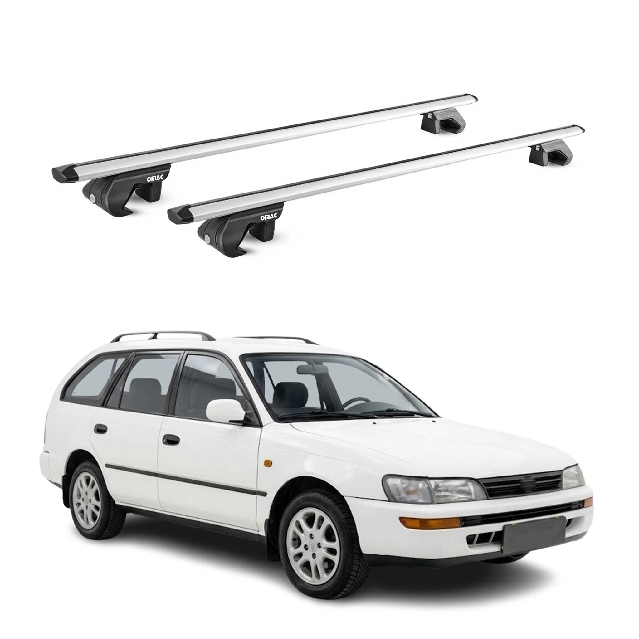 Dachträger für Toyota Corolla mk8 Kombi 2000-2002 Facelift 90kg Alu Silber ABE