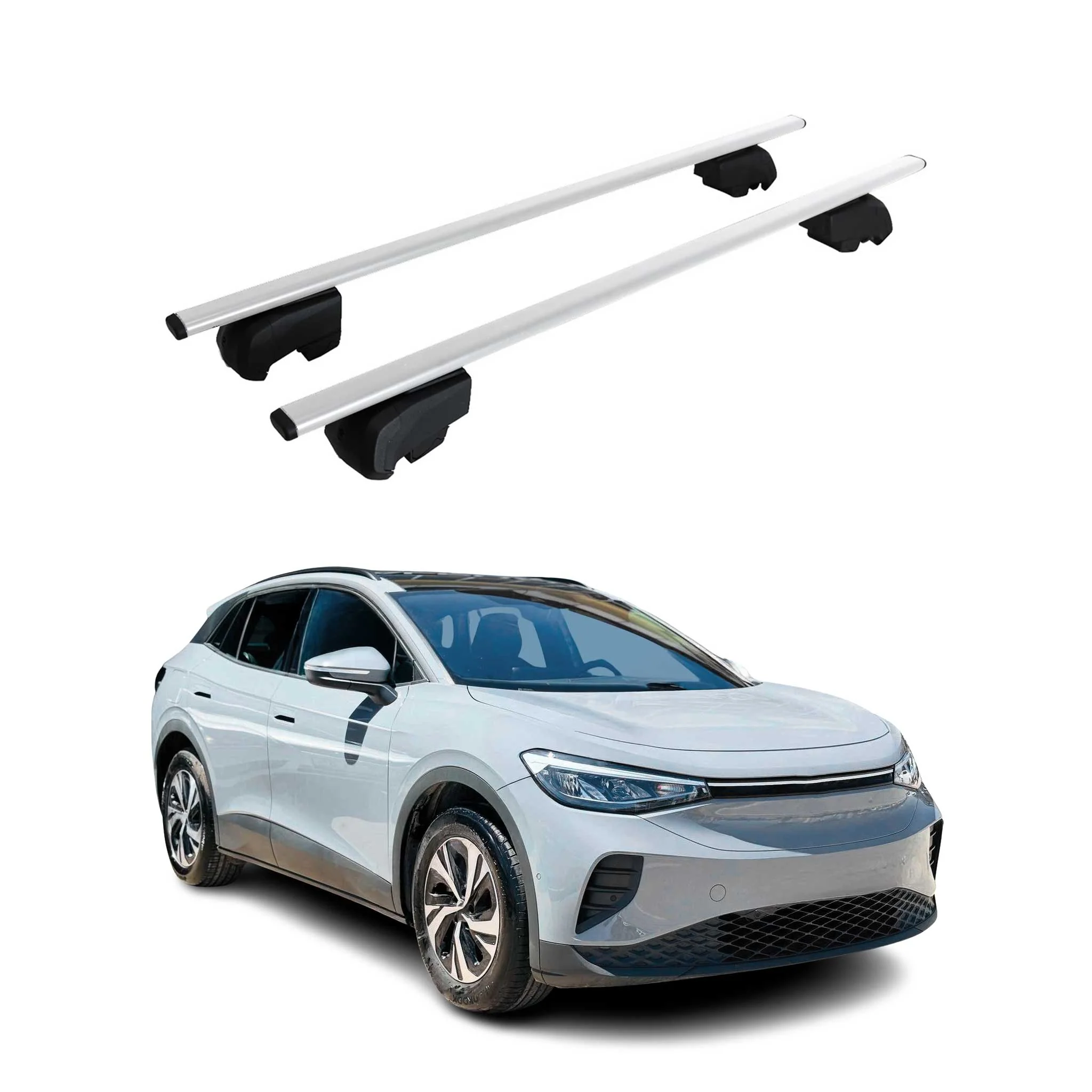 Dachträger für VW ID.4 2020-2023 Grundträger Metall Silber ABE 2x
