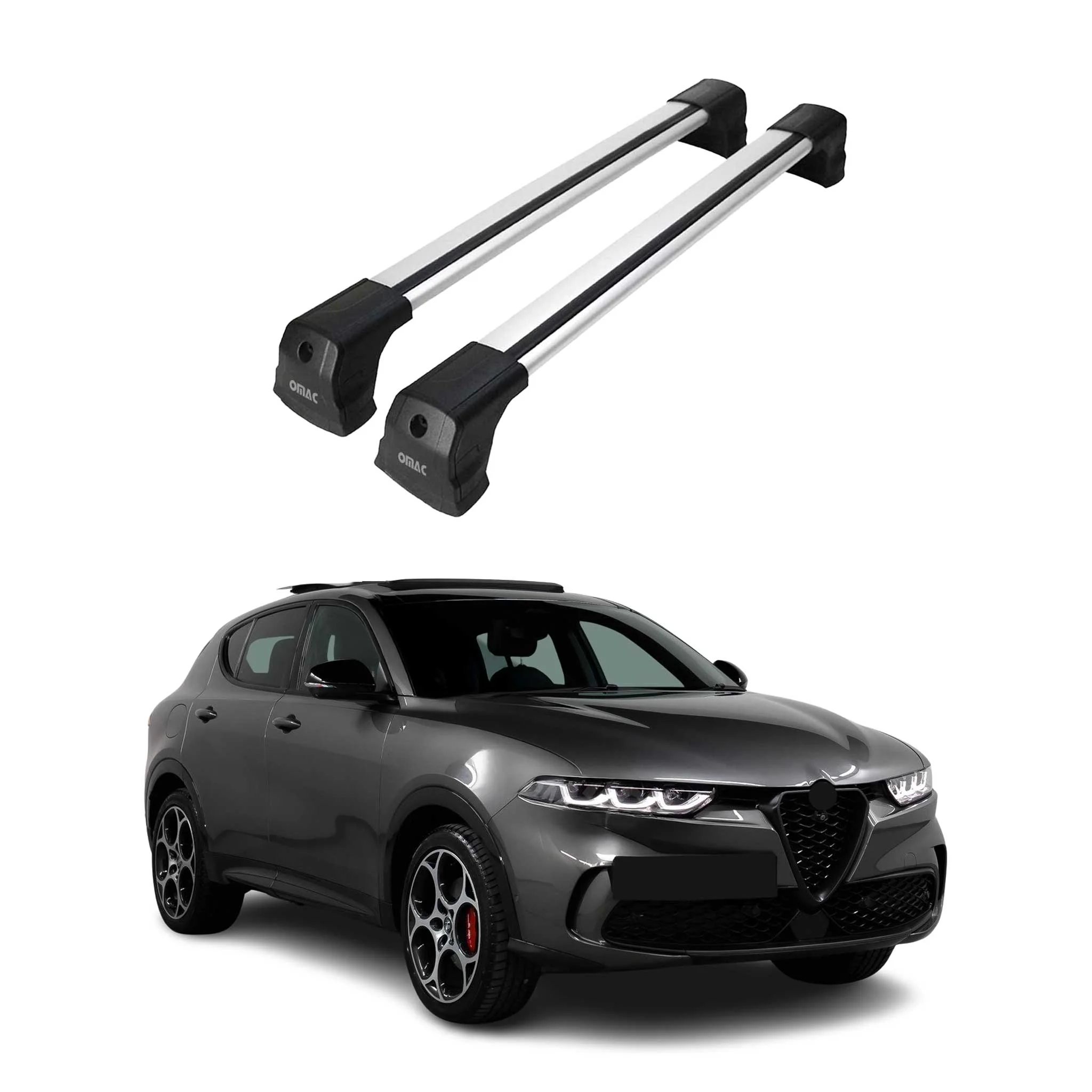Dachträger Grundtäger für Alfa Romeo Tonale 2022-2026 75kg Alu Silber 2 tlg
