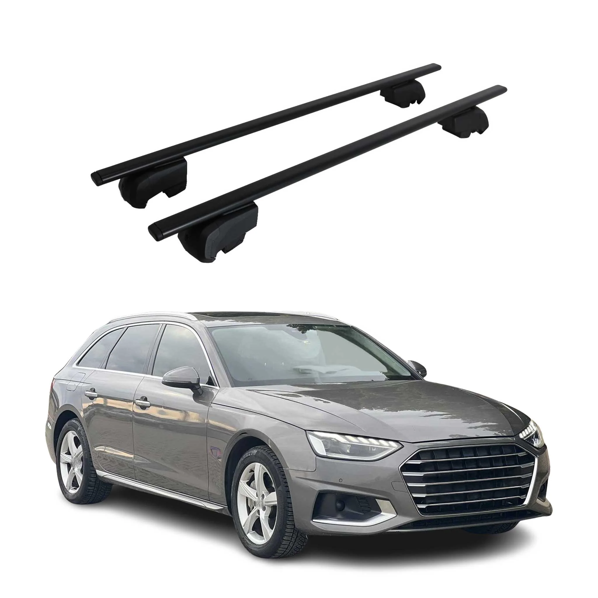Dachträger Grundtäger für Audi A4 B9 Avant 2016-2025 75kg Metall Schwarz 2 tlg