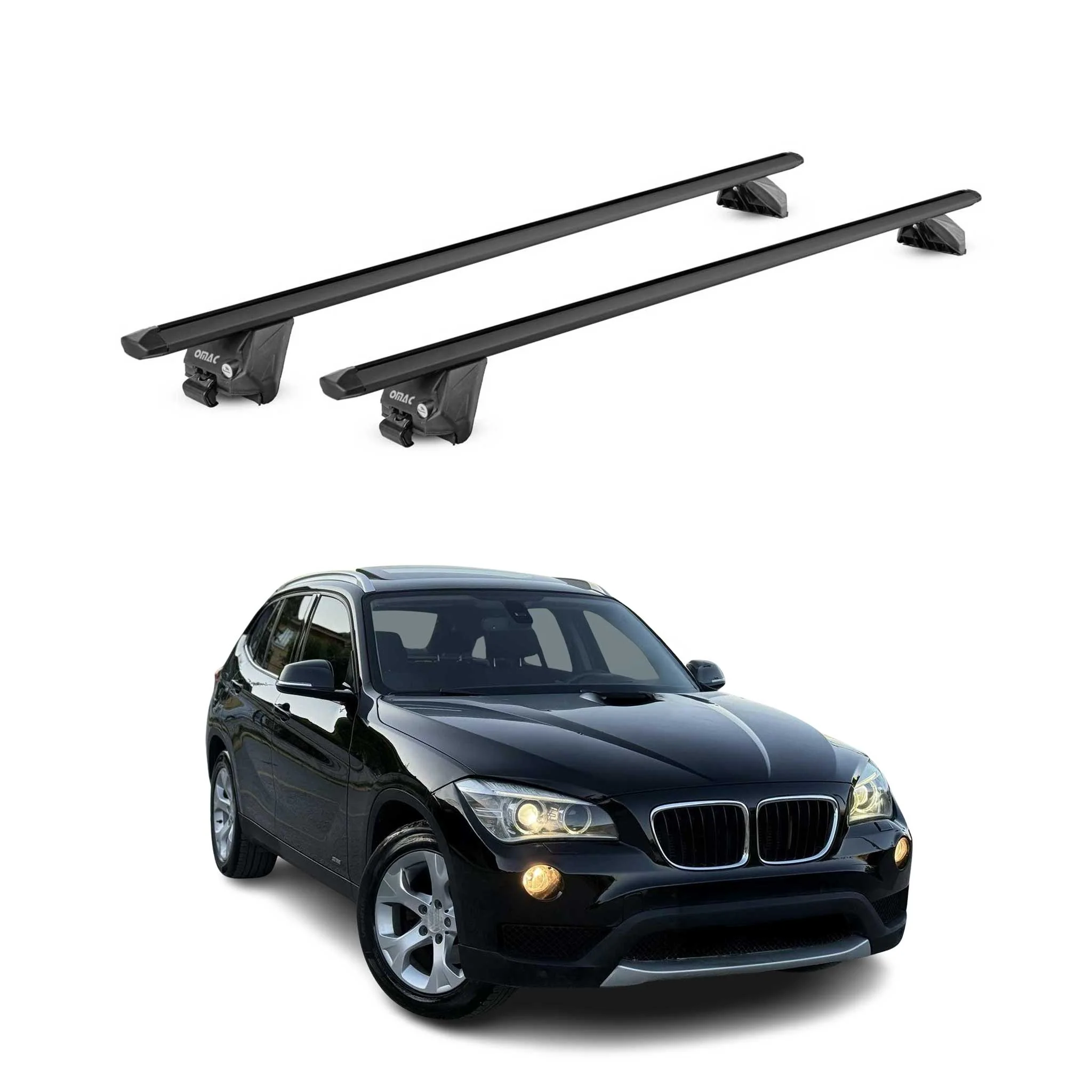 Dachträger Grundtäger für BMW X1 E84 F48 2009-2022 100kg Alu Schwarz 2 tlg ABE