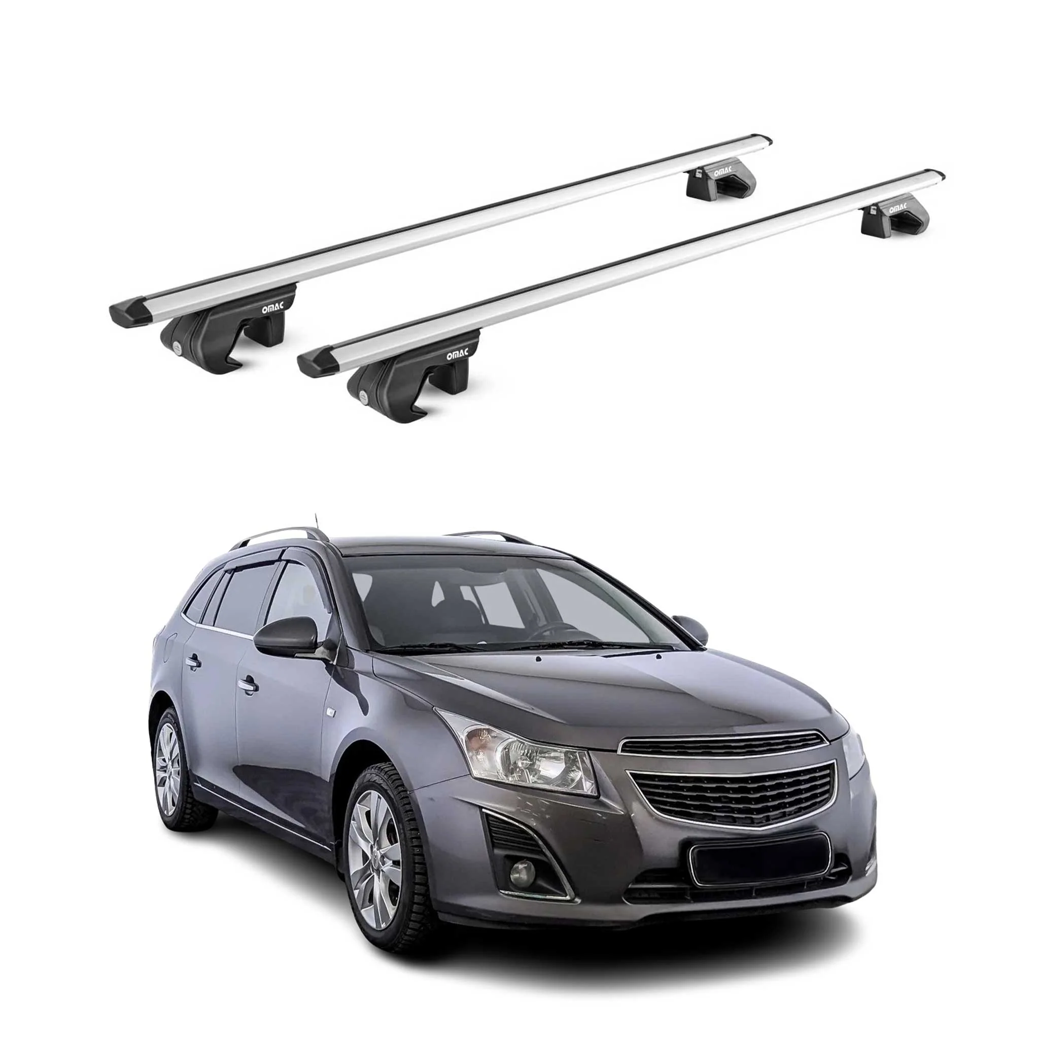 Dachträger Grundtäger für Chevrolet Cruze Kombi 2012-2016 90kg Alu Silber 2x ABE