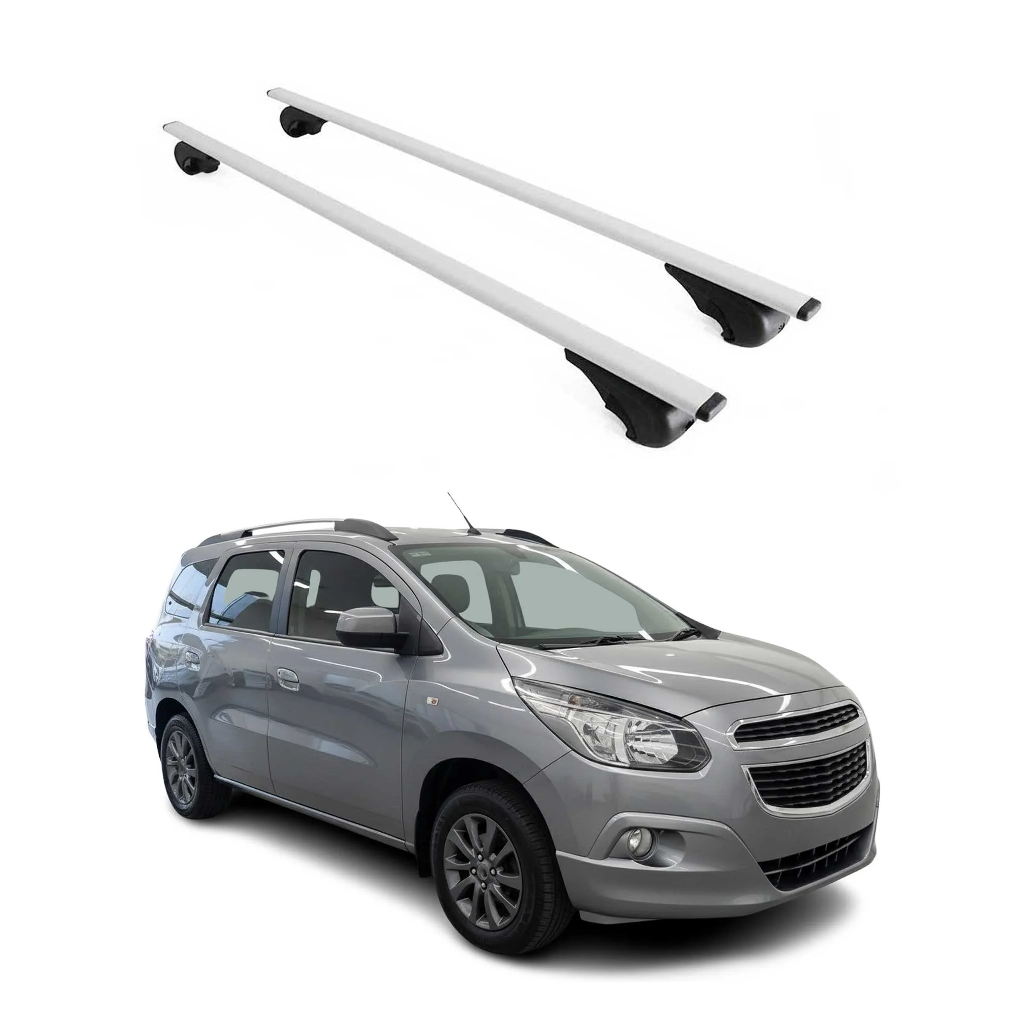 Dachträger Grundtäger für Chevrolet Spin 2012-2016 75kg Metall Silber 2 tlg