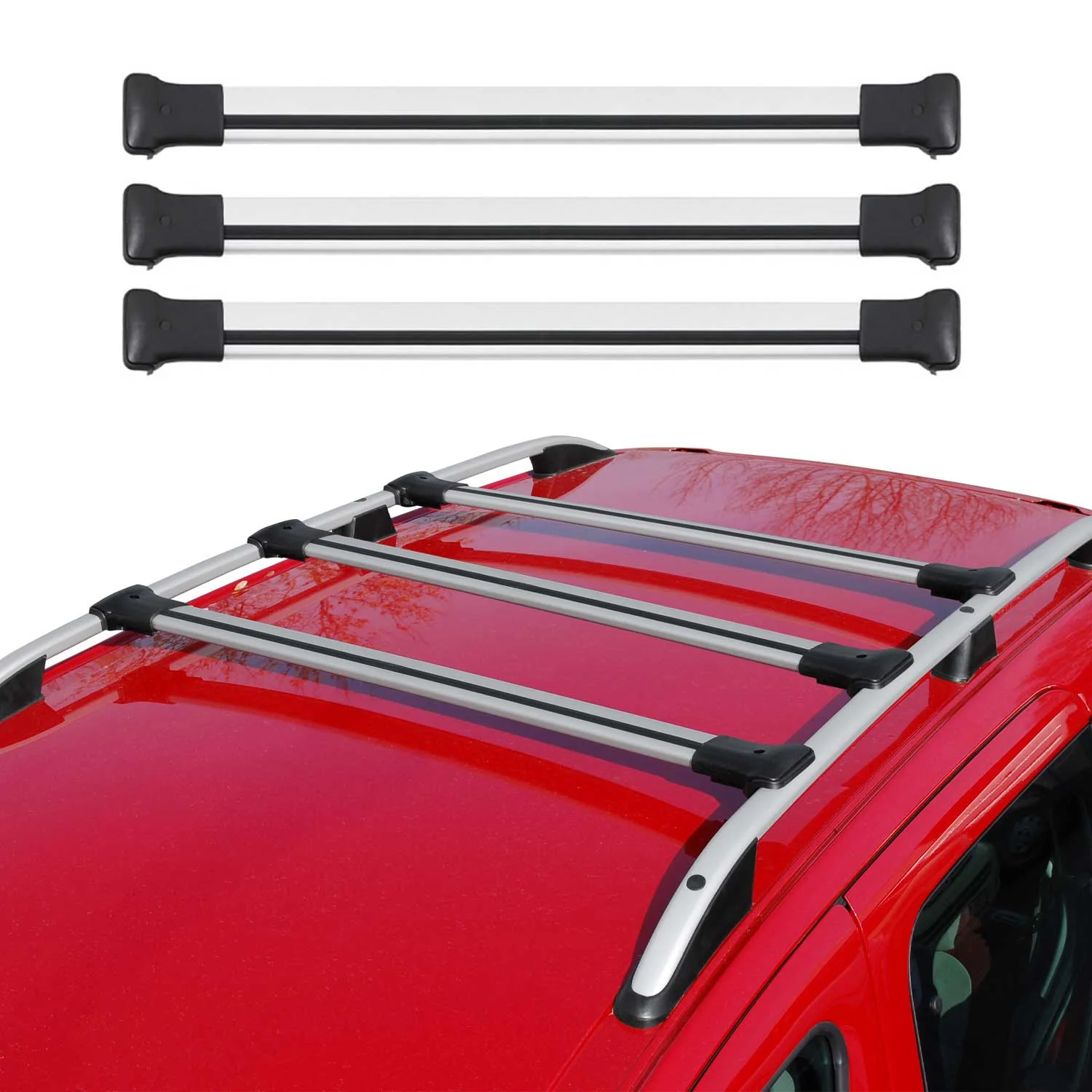 Dachträger Grundtäger für Citroen Jumpy 2007-2016 75kg Aluminium Silber 3 tlg - Image 2
