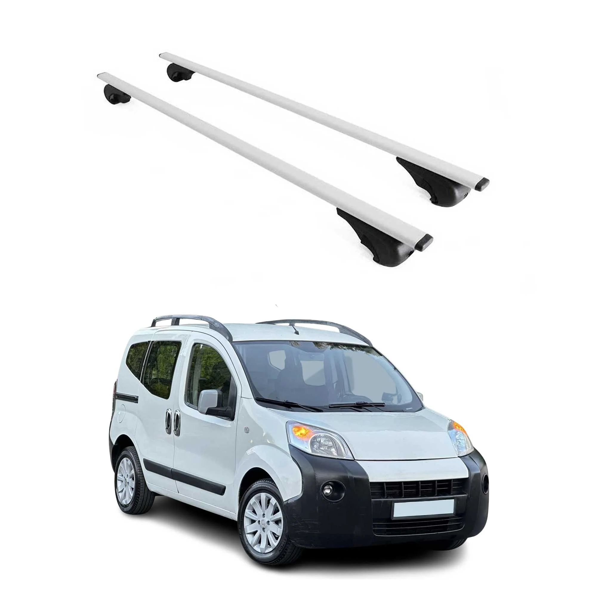 Dachträger Grundtäger für Citroen Nemo 2008-2017 75kg Metall Silber 2 tlg