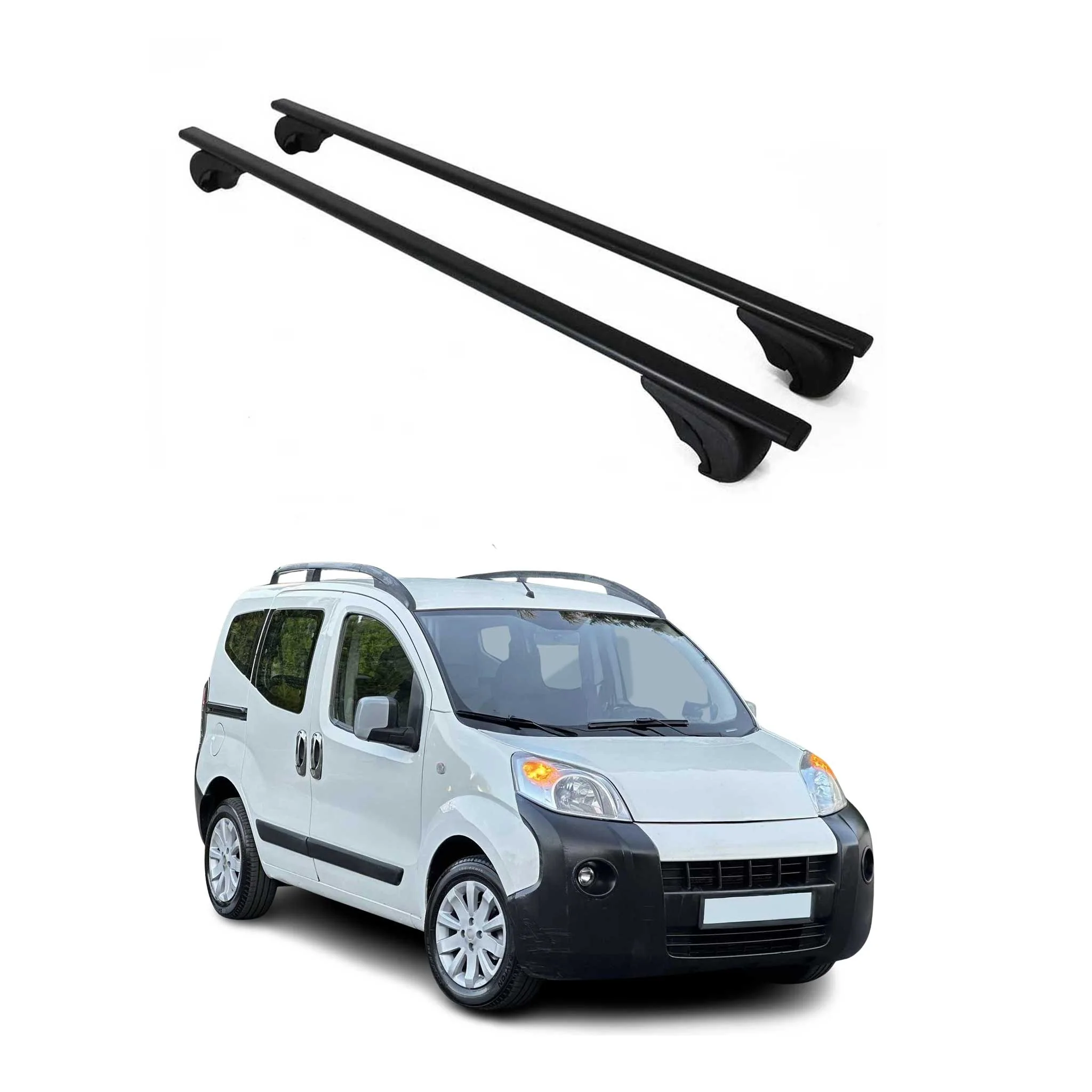 Dachträger Grundtäger für Citroen Nemo 2008-2017 75kg Metall Schwarz 2 tlg