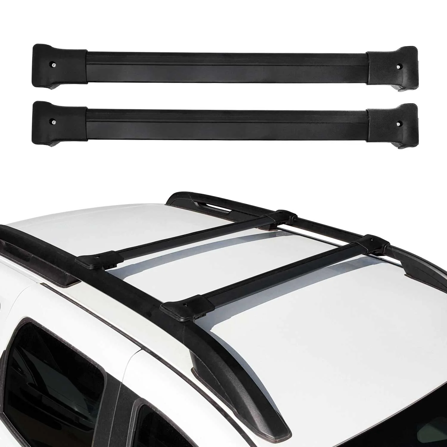Dachträger Gepäckträger für Dacia Duster 2010-13 Pre-FL Relingträger Alu Schwarz - Image 2
