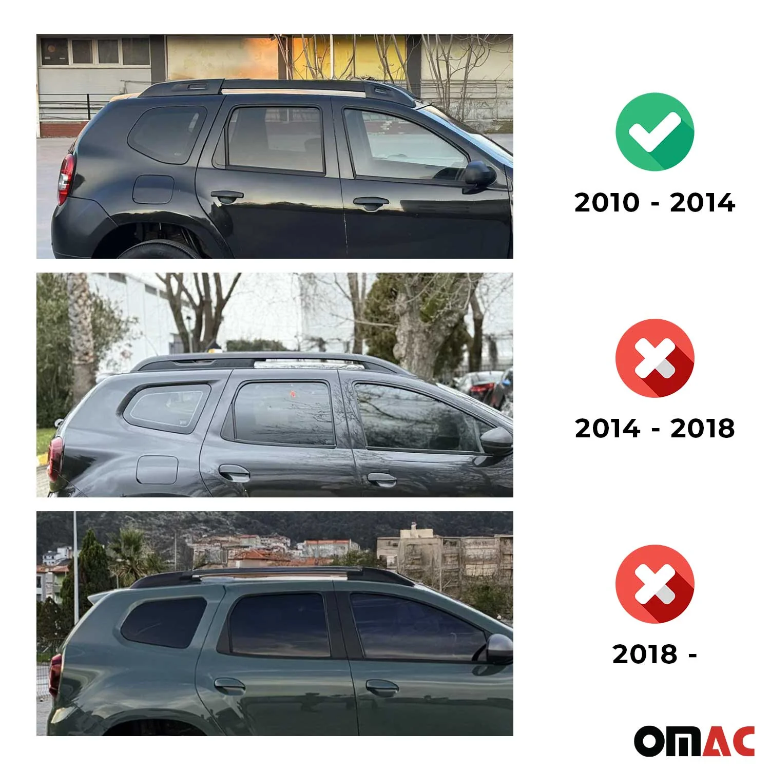 Dachträger Gepäckträger für Dacia Duster 2010-13 Pre-FL Relingträger Alu Schwarz - Image 4
