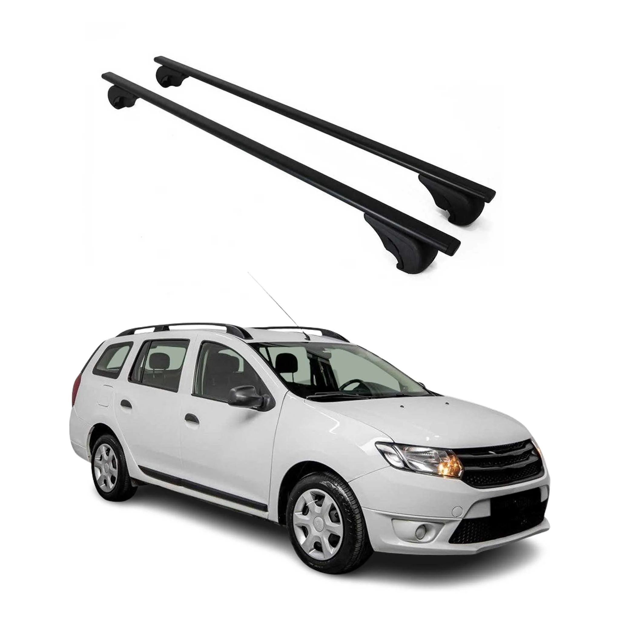 Dachträger Grundtäger für Dacia Logan MCV 2012-2021 75kg Metall Schwarz 2 tlg