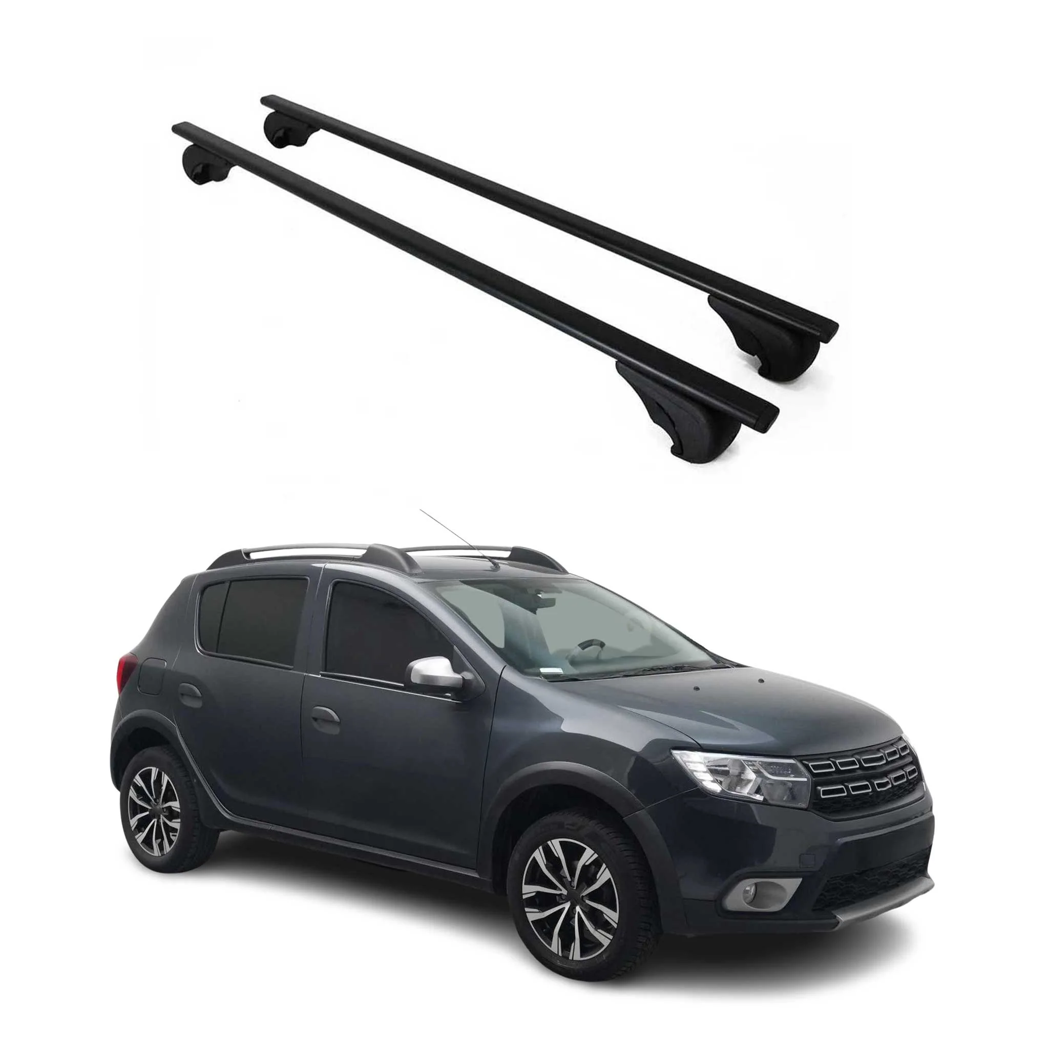 Dachträger Grundtäger für Dacia Sandero Stepway 2012-2020 75kg Metall Schwarz 2x