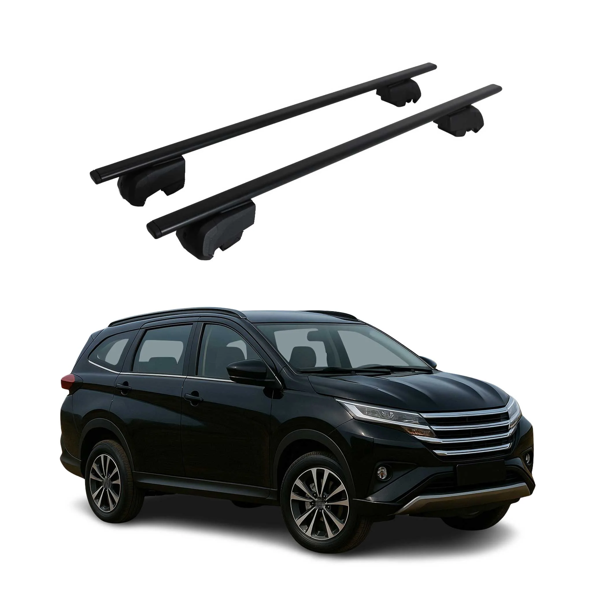 Dachträger Grundtäger für Daihatsu Terios 2017-2026 75kg Metall Schwarz 2 tlg