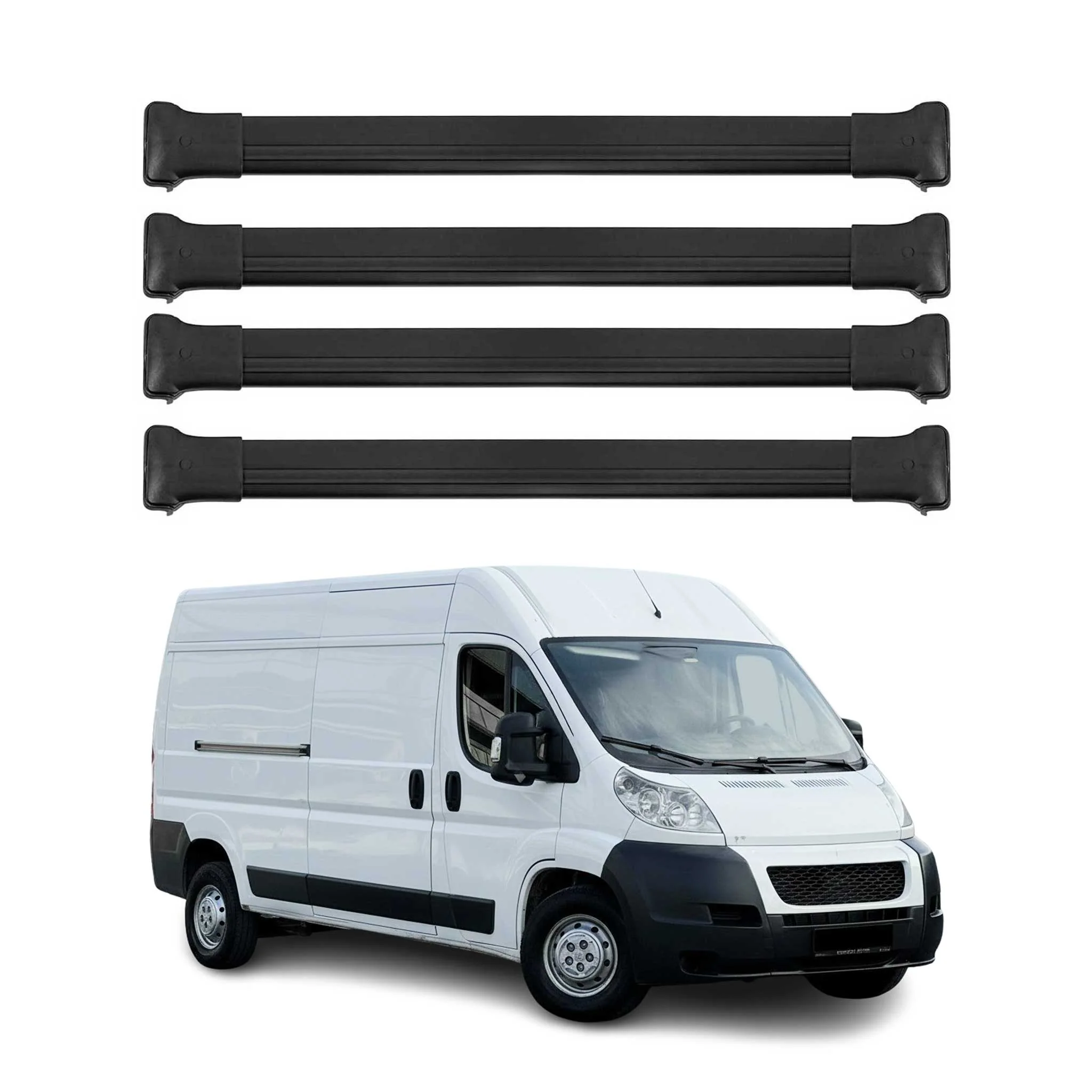 Dachträger Grundtäger für Fiat Ducato 2006-2026 75kg Aluminium Schwarz 4 tlg