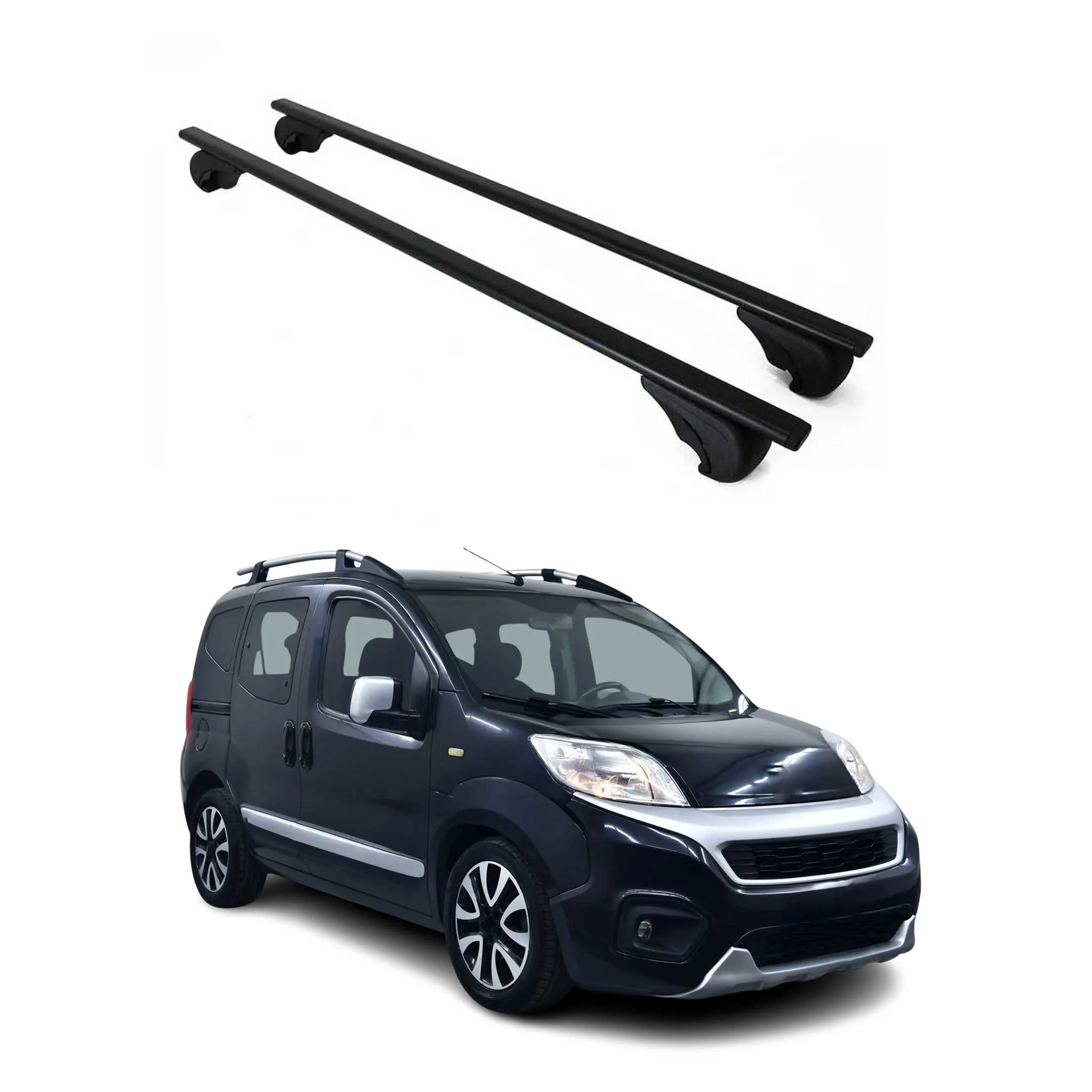 Dachträger Grundtäger für Fiat Fiorino / Qubo 2008-2024 75kg Metall Schwarz 2x