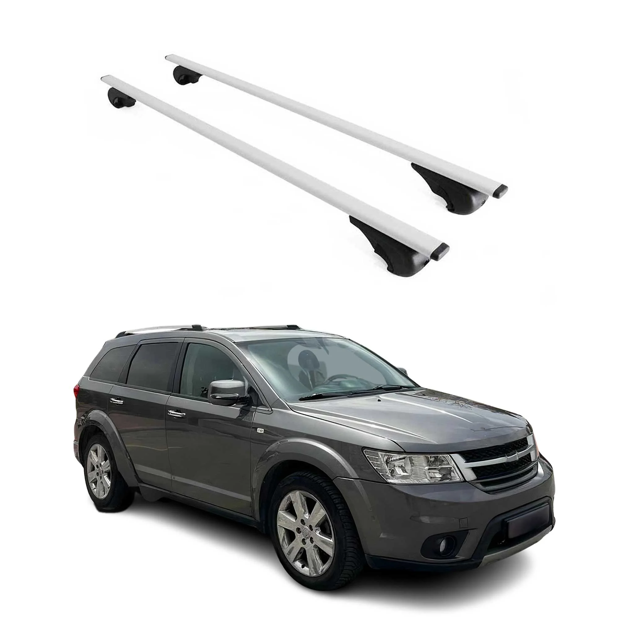 Dachträger Grundtäger für Fiat Freemont 2011-2016 75kg Metall Silber 2 tlg