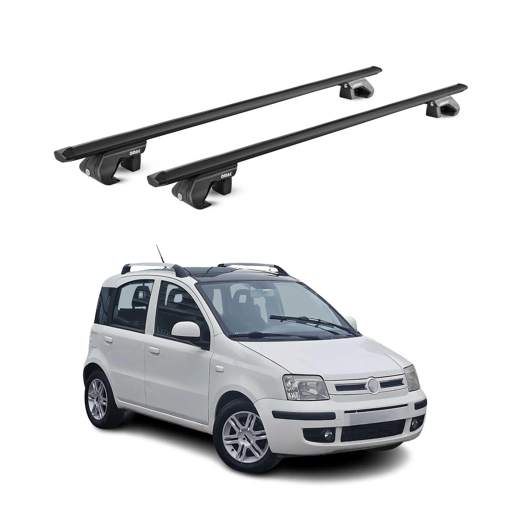 Dachträger Grundtäger für Fiat Panda III Cross 2012-2026 90kg Alu Schwarz 2x ABE