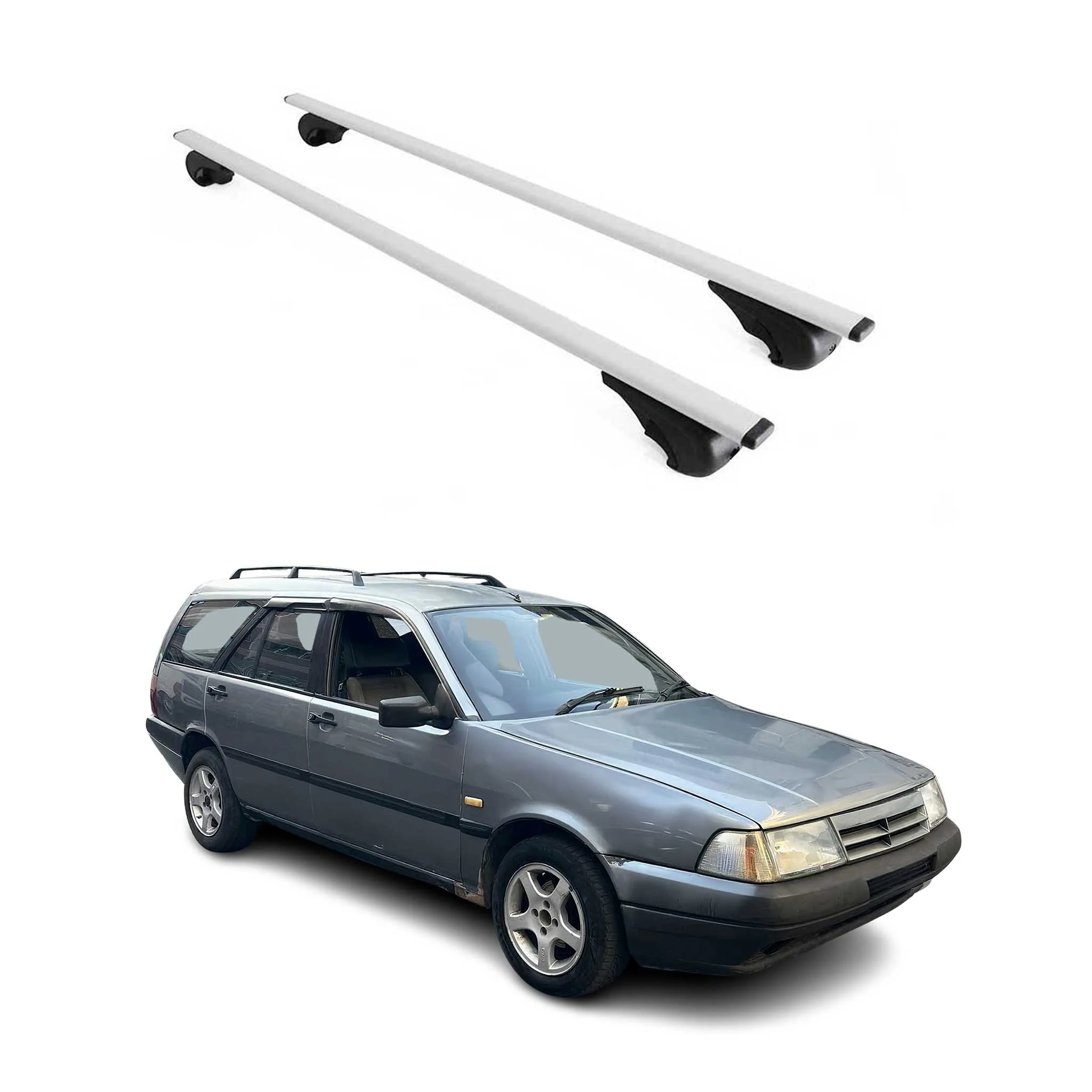 Dachträger Gepäckträger für Fiat Tempra Kombi 1990-1999 Grundträger Metall Grau