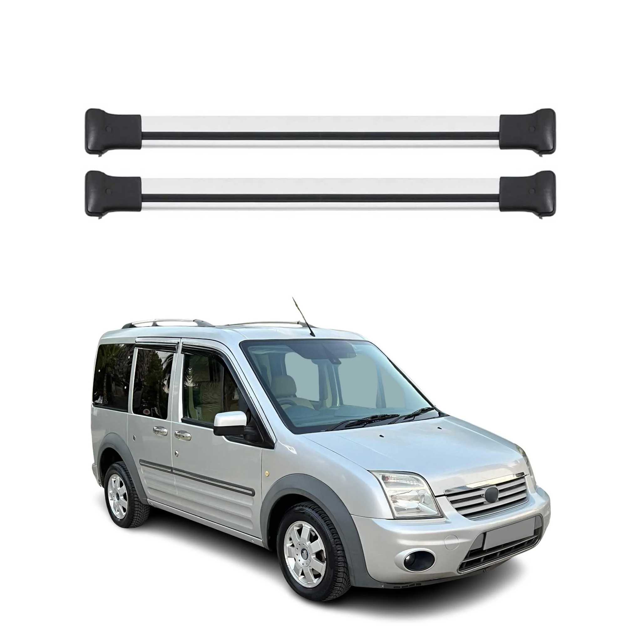 Dachträger Grundtäger für Ford Connect 2002-2013 75kg Aluminium Silber 2 tlg